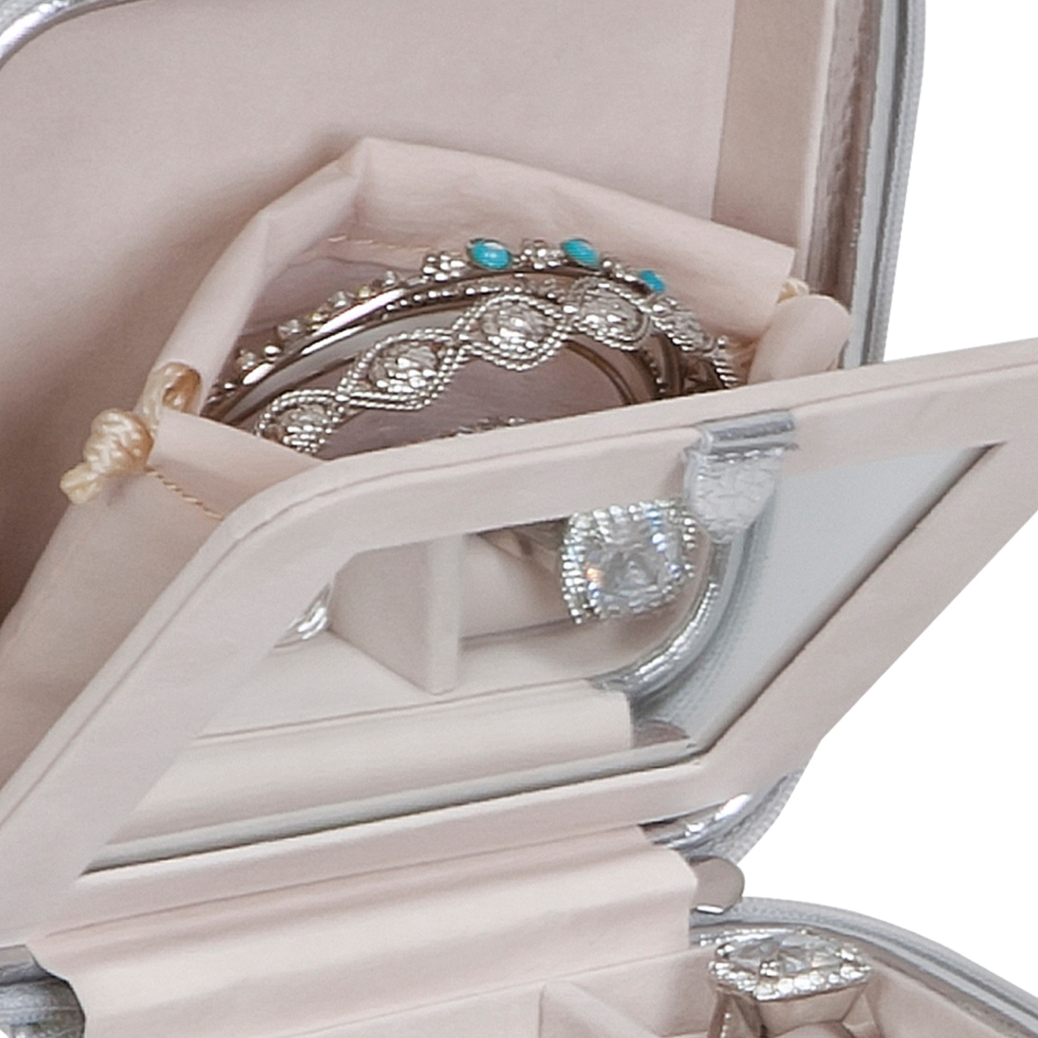 Coffret à bijoux de voyage en cuir végétalien Luna et Gunther Mele