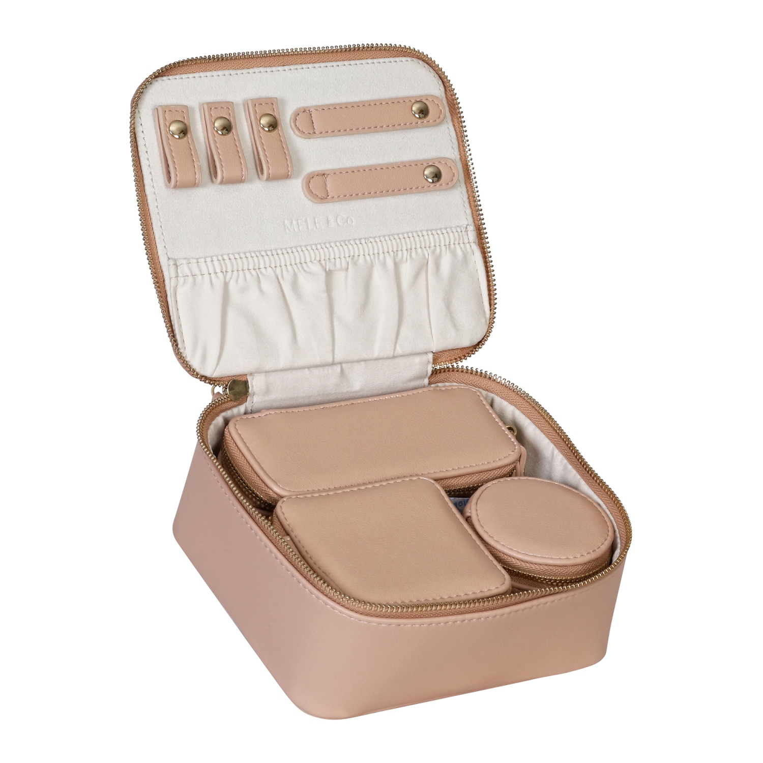 Mele and Co Buff Bento Travel Jewelry Case