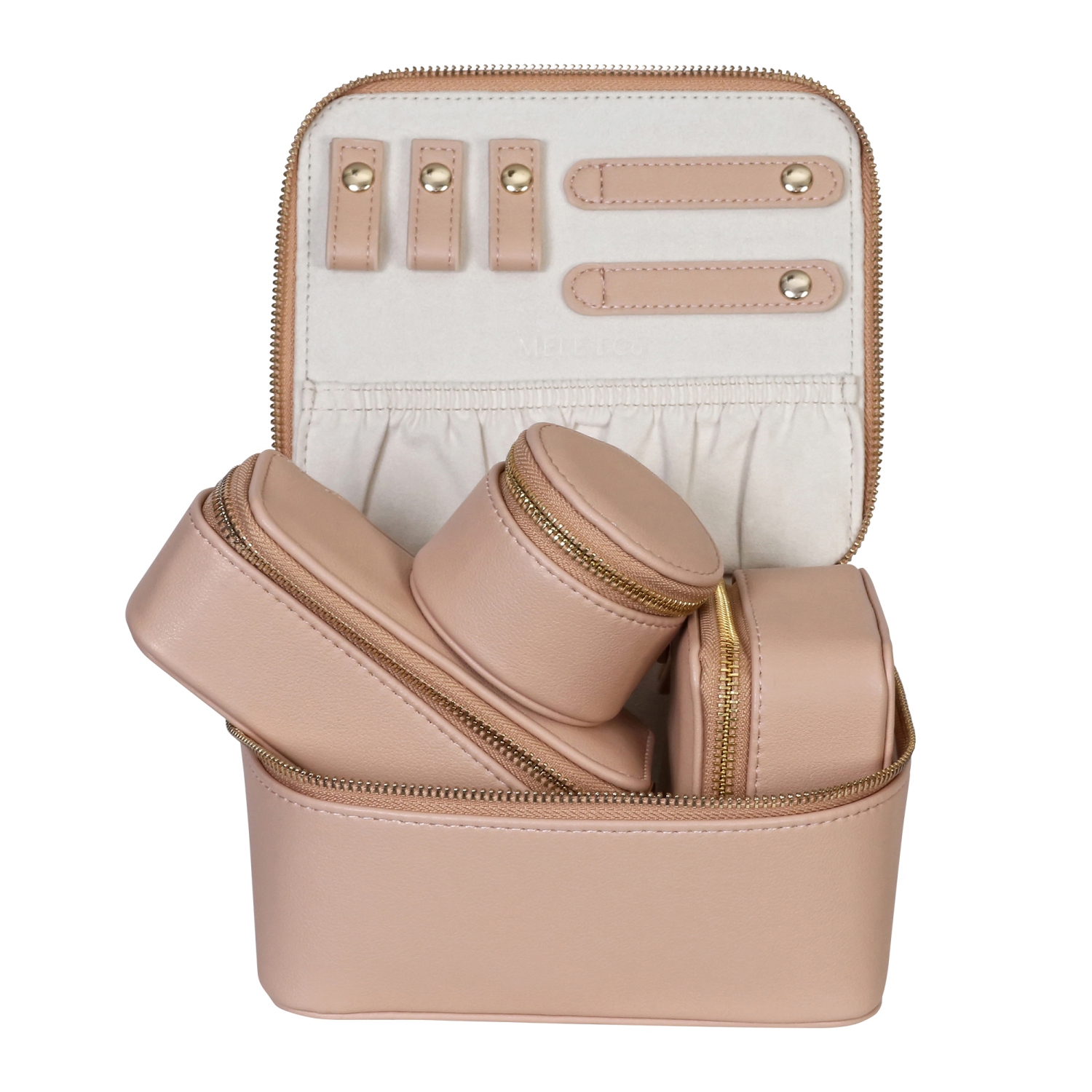 Mele and Co Buff Bento Travel Jewelry Case