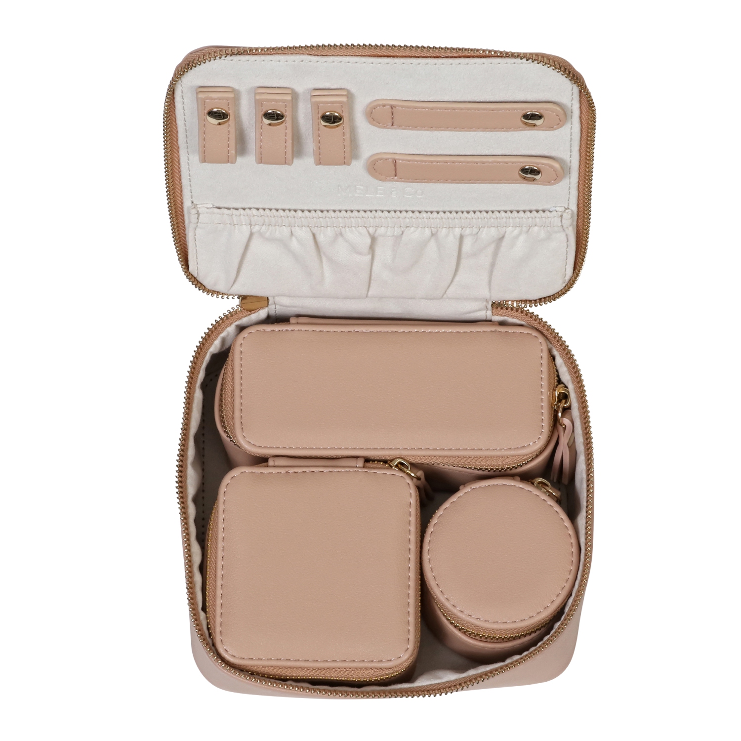 Mele and Co Buff Bento Travel Jewelry Case