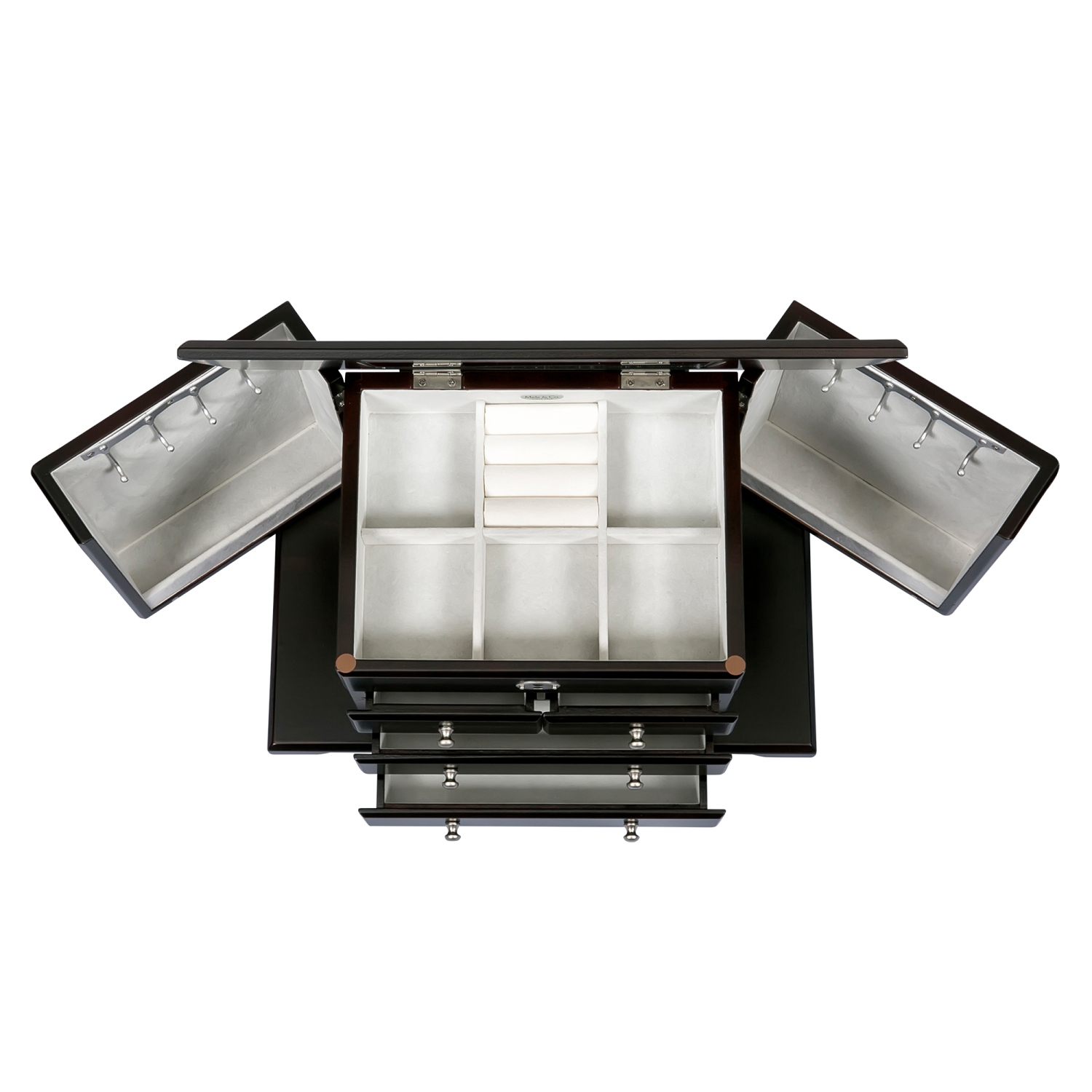 Mele and Co Ellington Wooden Jewelry Box in Mahogany Finish