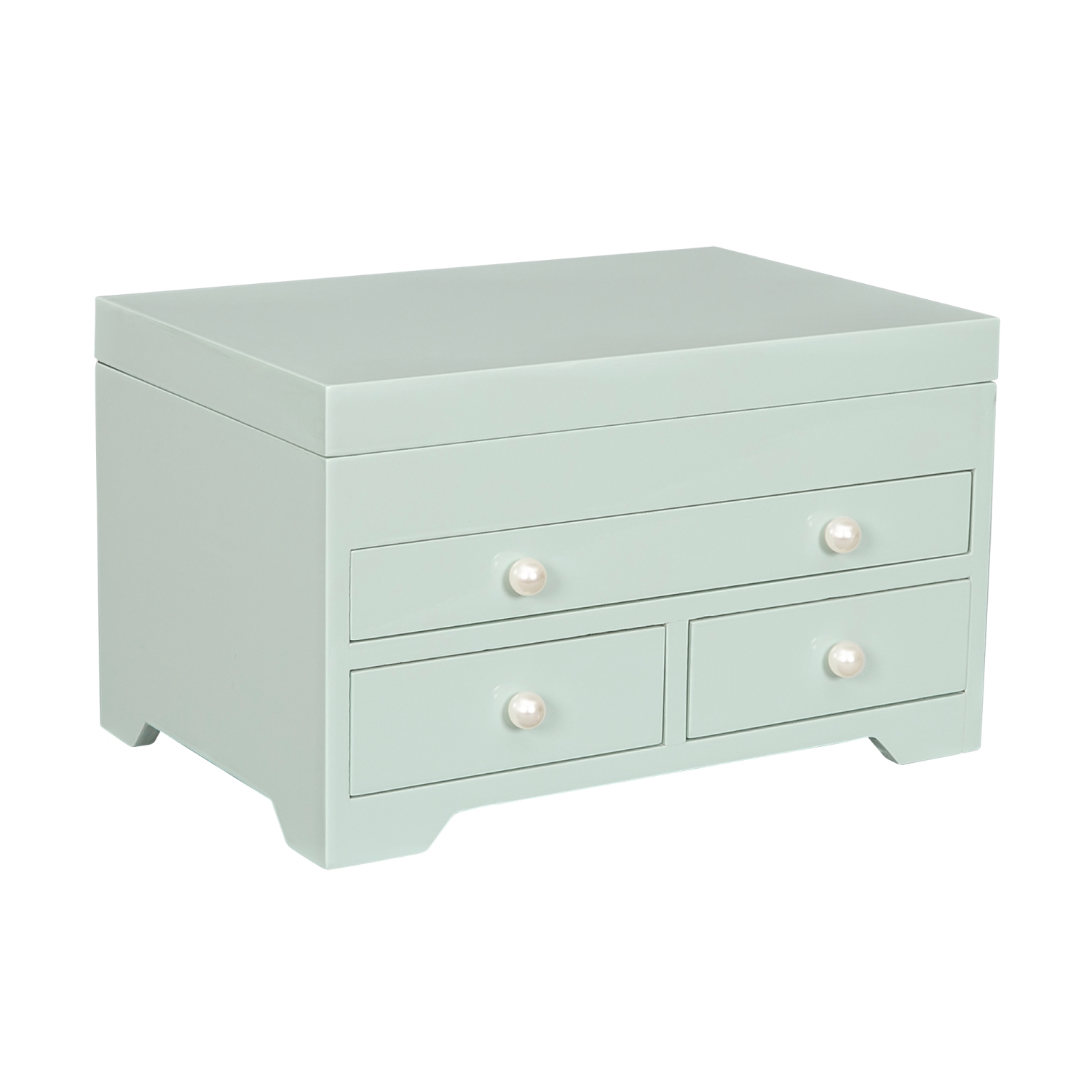 Mele and Co Bianca Wooden Jewelry Box in Seafoam Finish