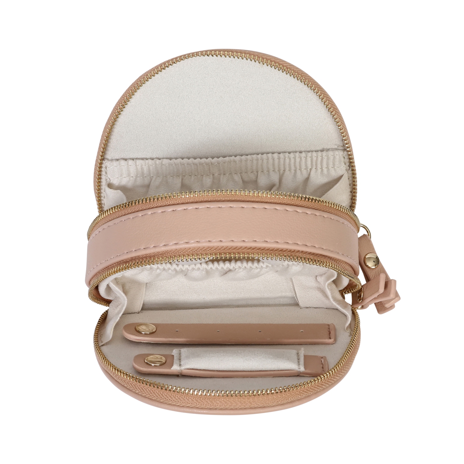 Étui à bijoux de voyage en cuir végétalien Co Duo Mini de Gunther Mele - Chamois