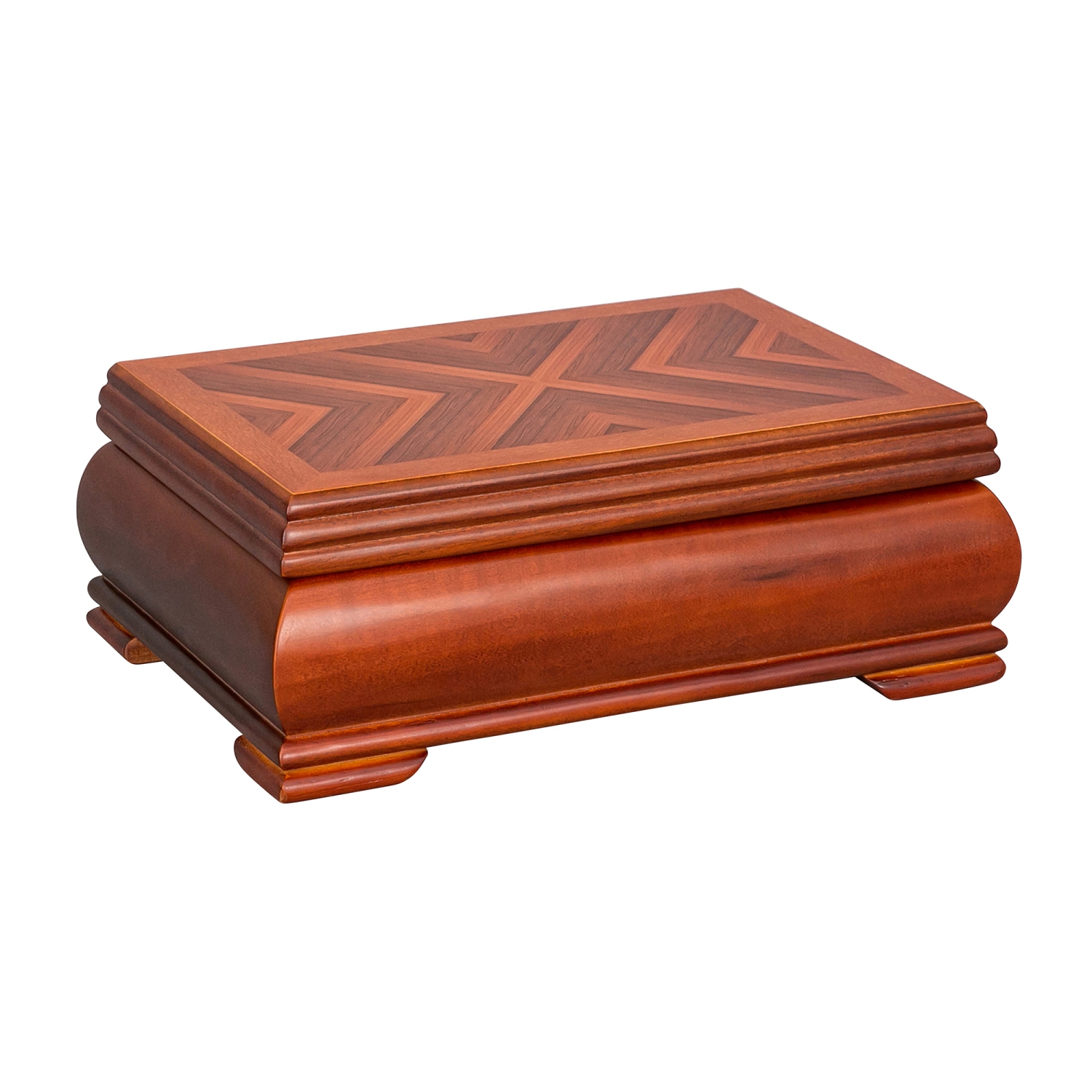 Mele and Co Carmen Wooden Jewelry Box in Walnut Finish