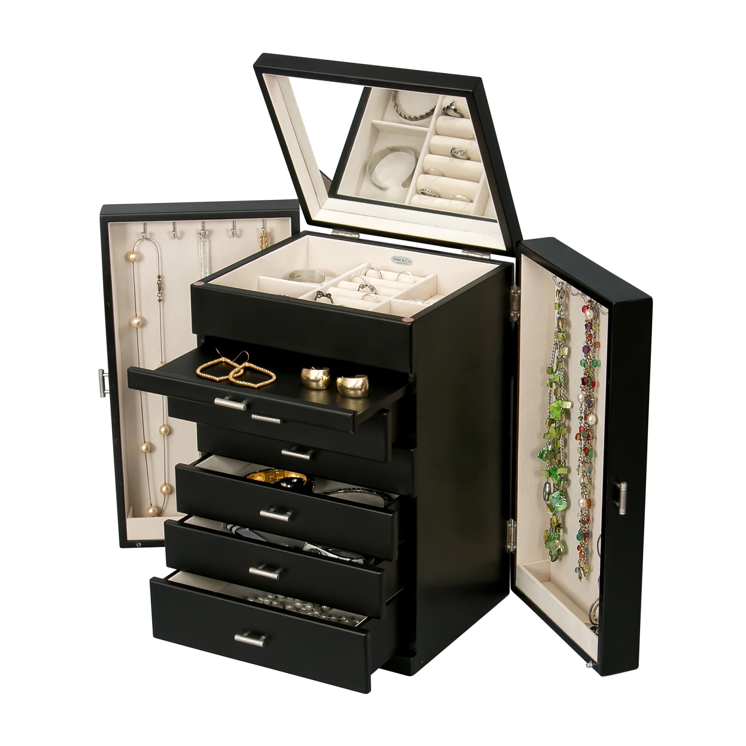 Gunther Mele et Co – Grand coffret à bijoux en bois Geneva au fini Java