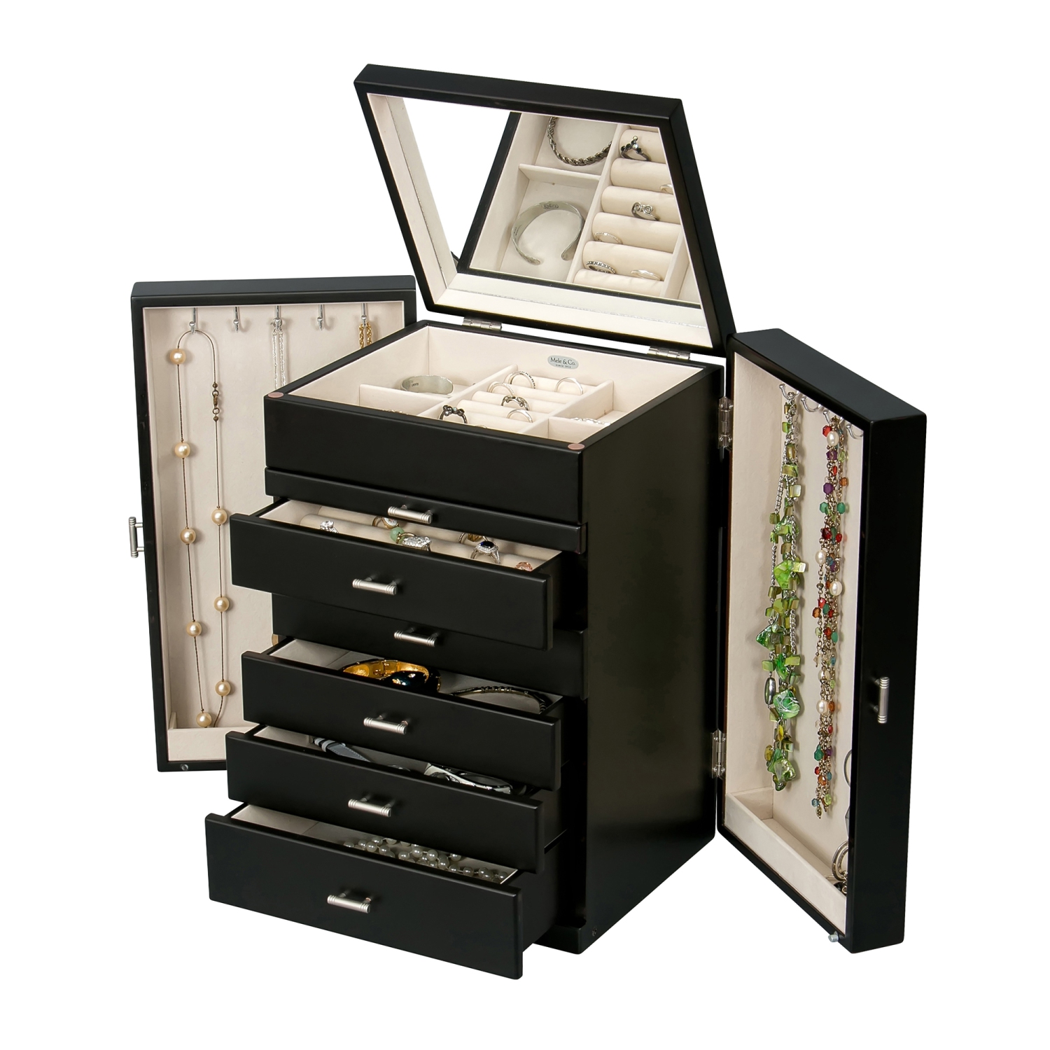 Gunther Mele et Co – Grand coffret à bijoux en bois Geneva au fini Java