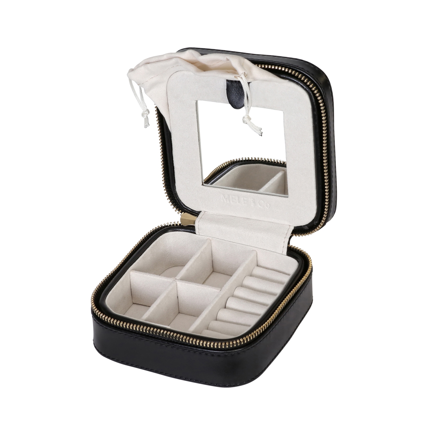 Coffret à bijoux de voyage en cuir végétalien Stow and Go de Gunther Mele et Co