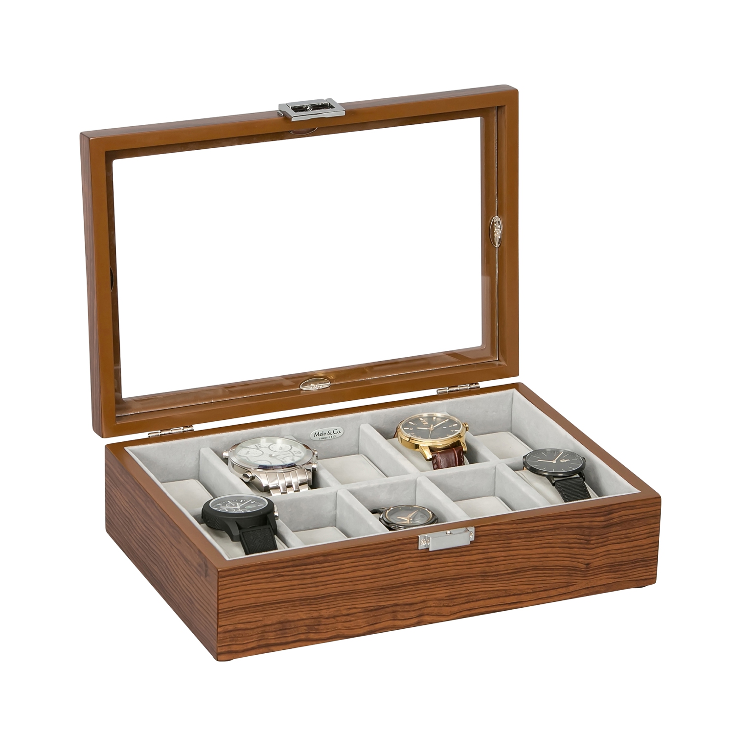 Coffret en bois pour montres avec dessus en verre Jayson de Gunther Mele et de Co