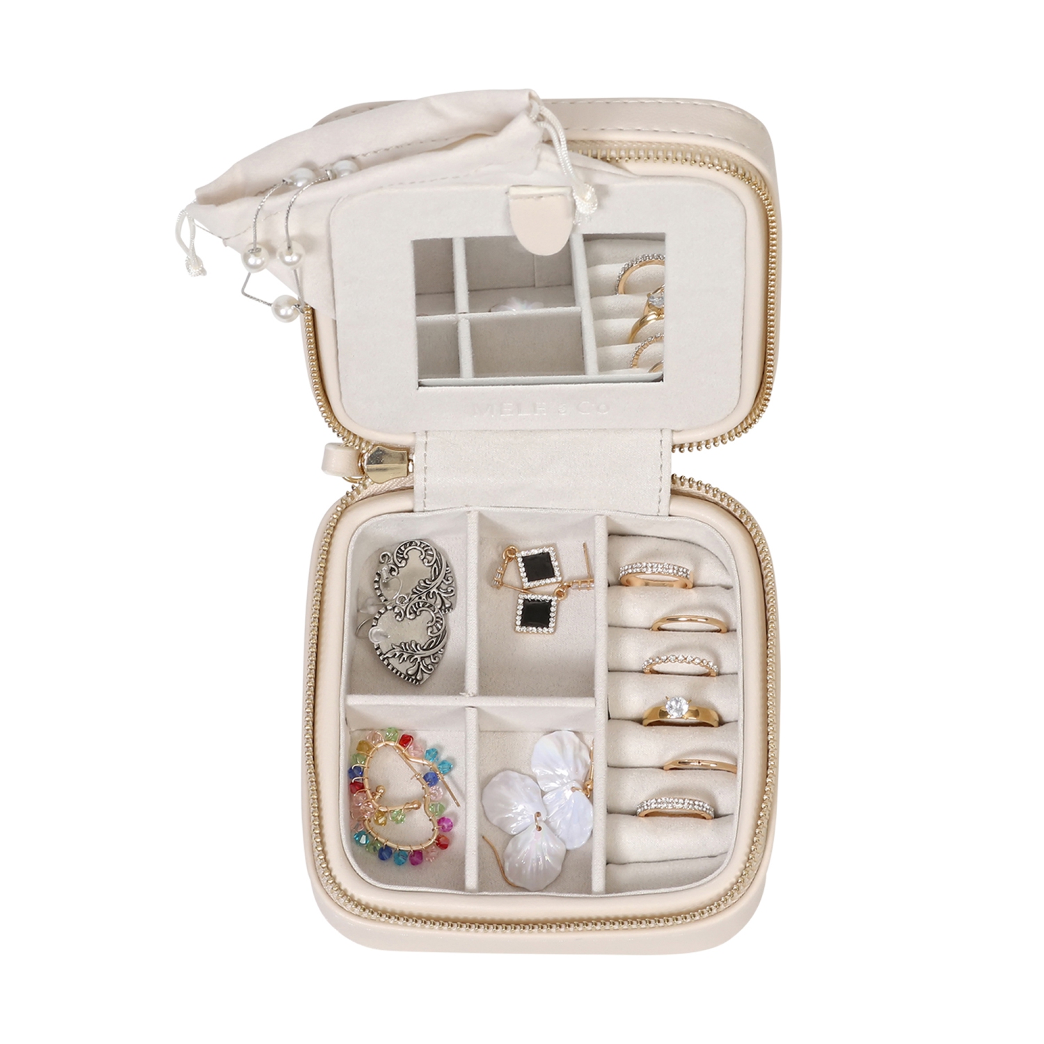 Coffret à bijoux de voyage en cuir végétalien Stow and Go de Gunther Mele et Co