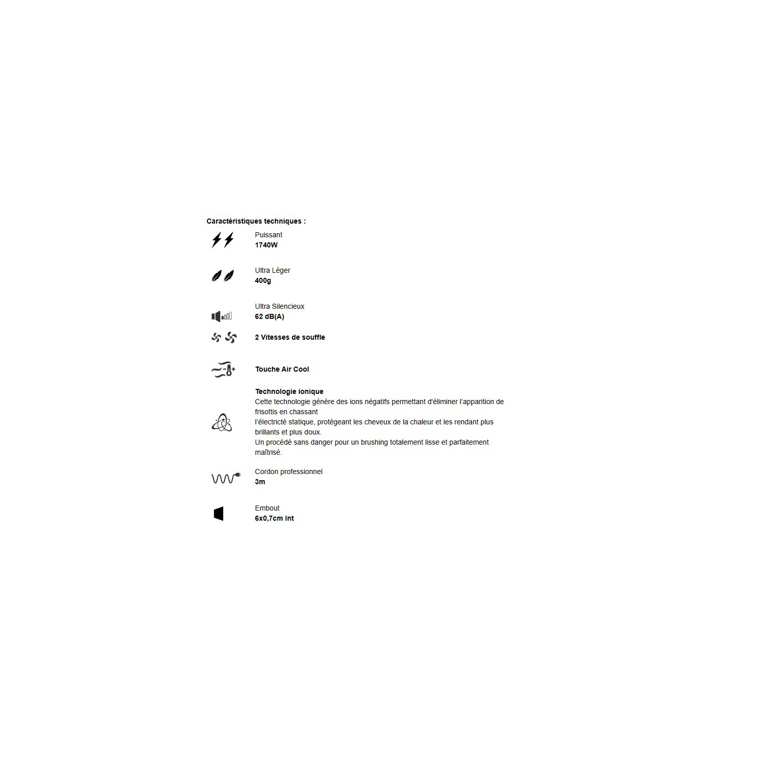 Velecta Paris - Original silence 1.7i Black Velvet Dryer