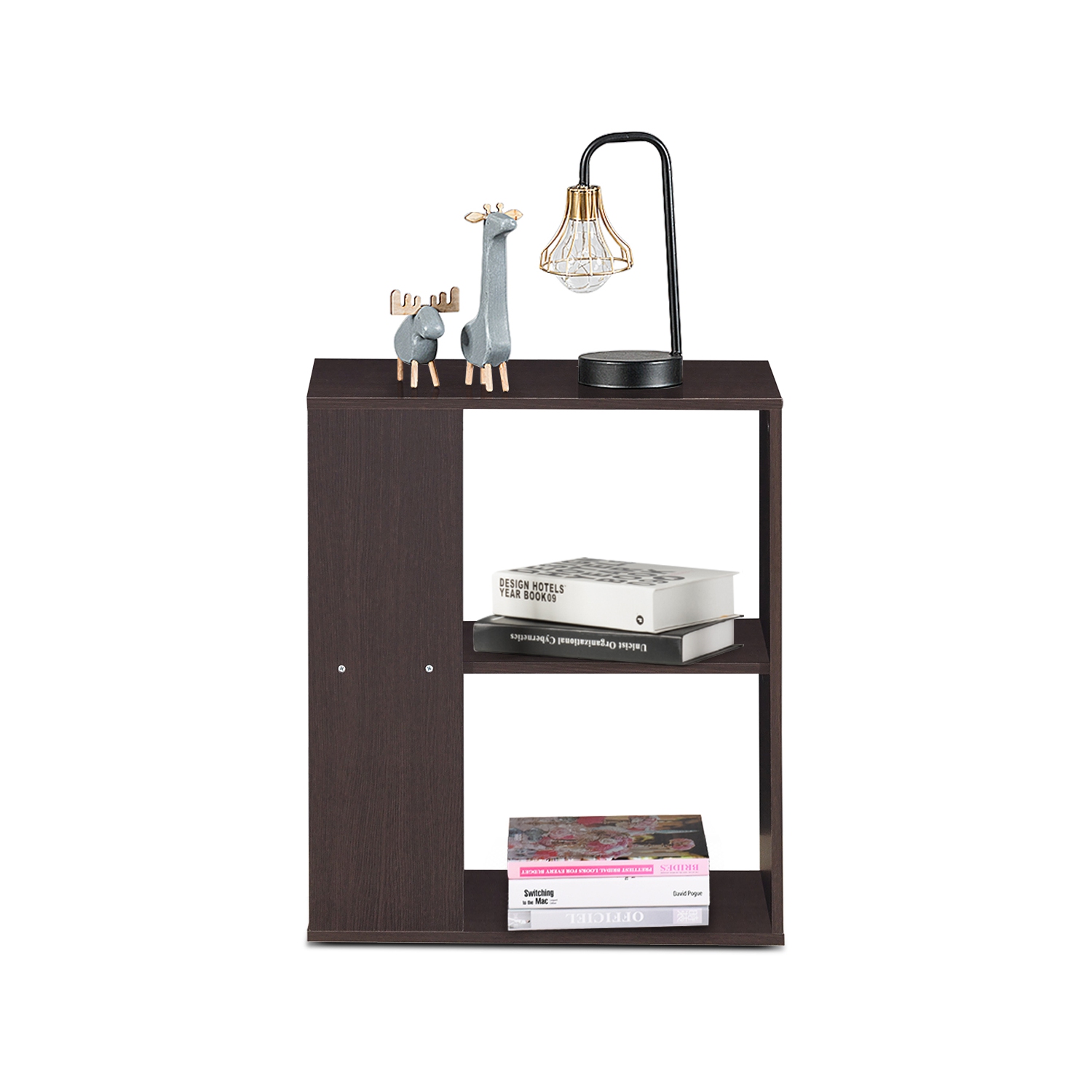 Topbuy 2-Tier Sofa Side End Table Modern Nightstand with Open Storage Shelves