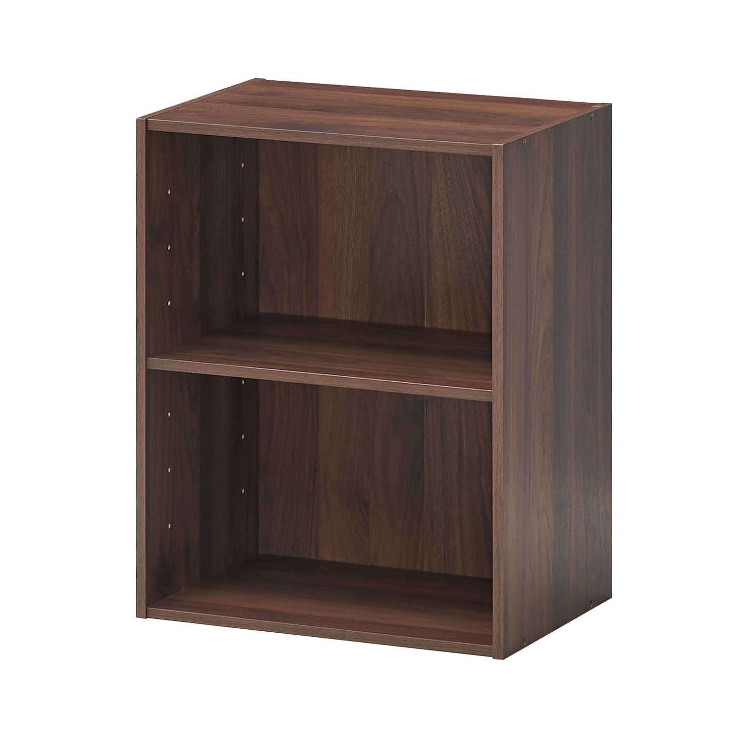 Topbuy 2-Tier Storage Night Stand Open Display Shelf MDF End Table Walnut