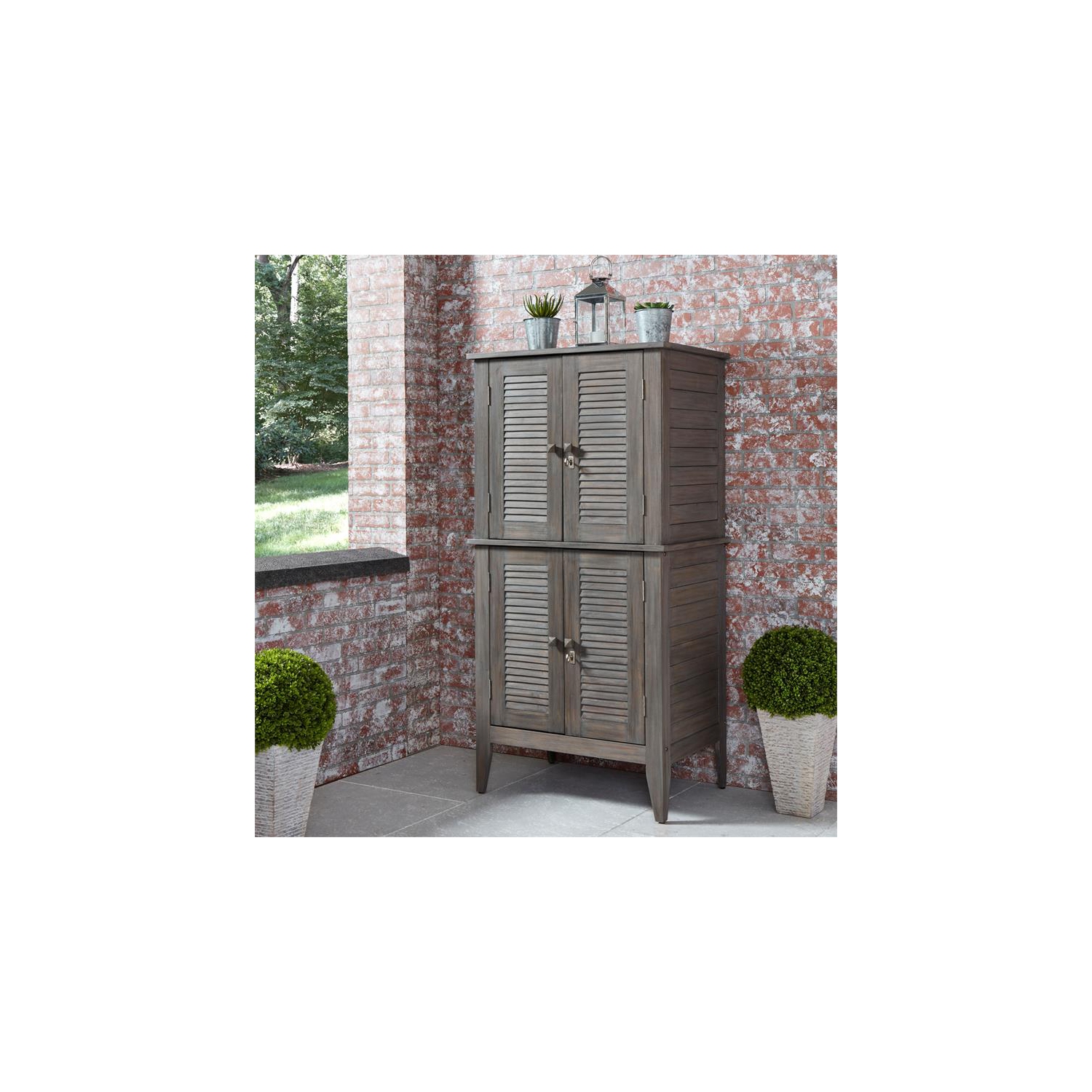Homestyles Maho Wood Storage Cabinet in Gray