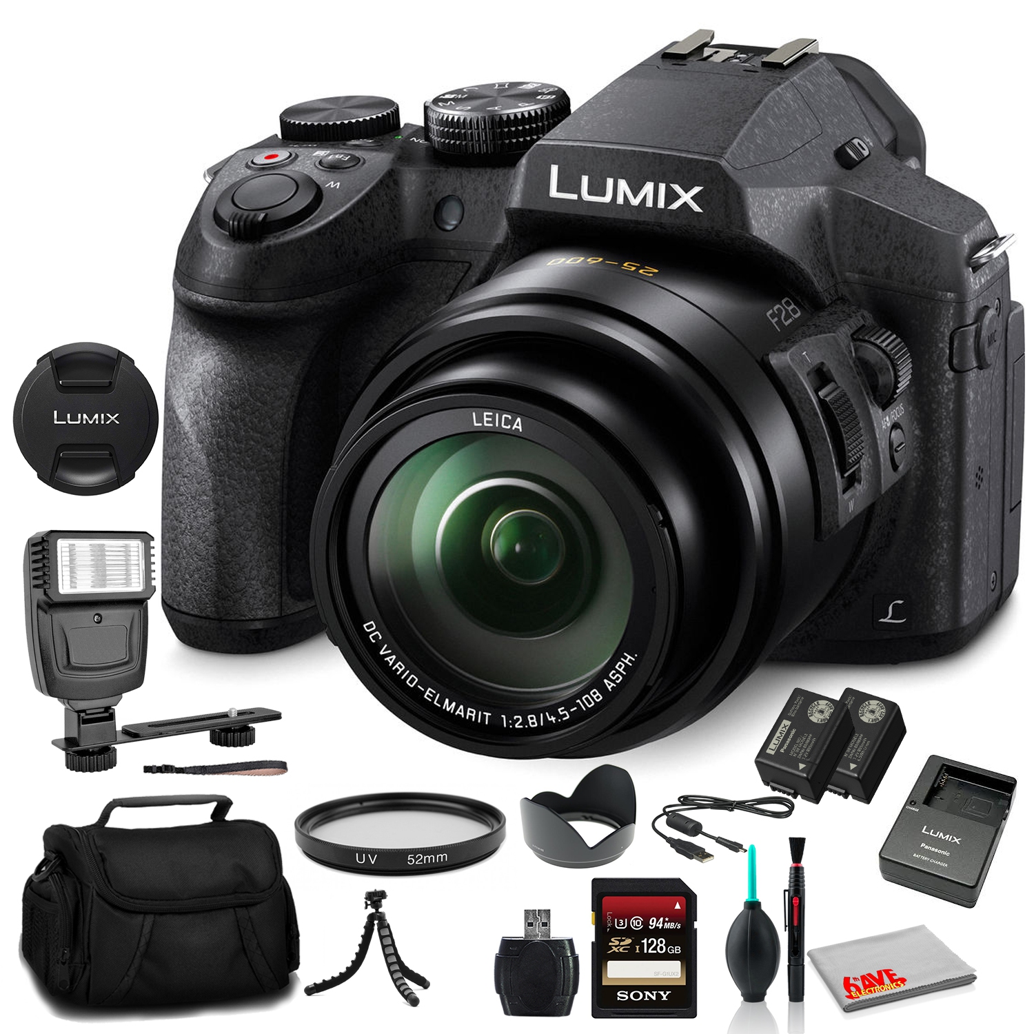 Panasonic Lumix DMC-FZ300 Digital Camera (DMC-FZ300K) Pro Bundle