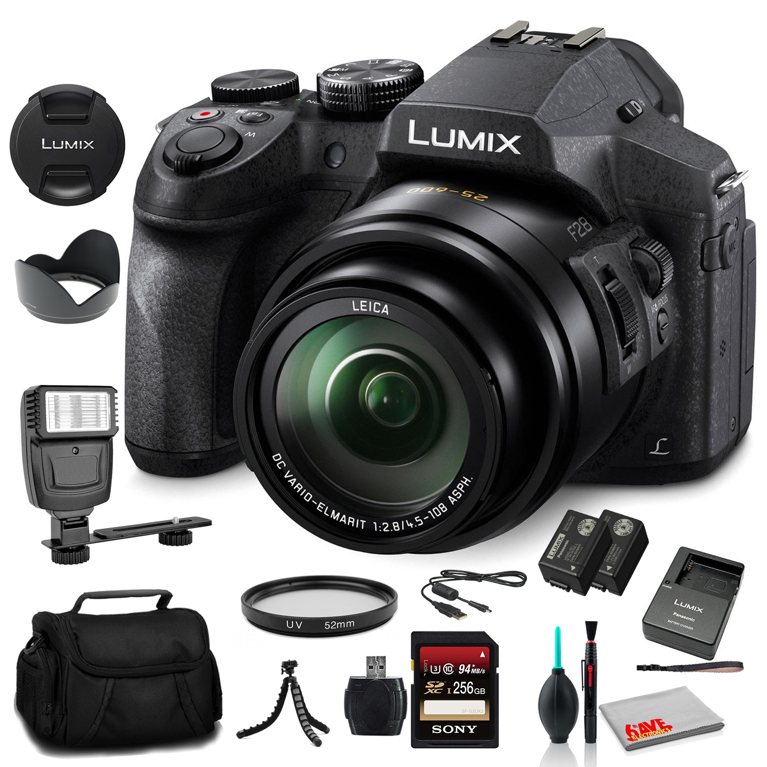 Panasonic Lumix DMC-FZ300 Digital Camera (DMC-FZ300K) Advanced Bundle