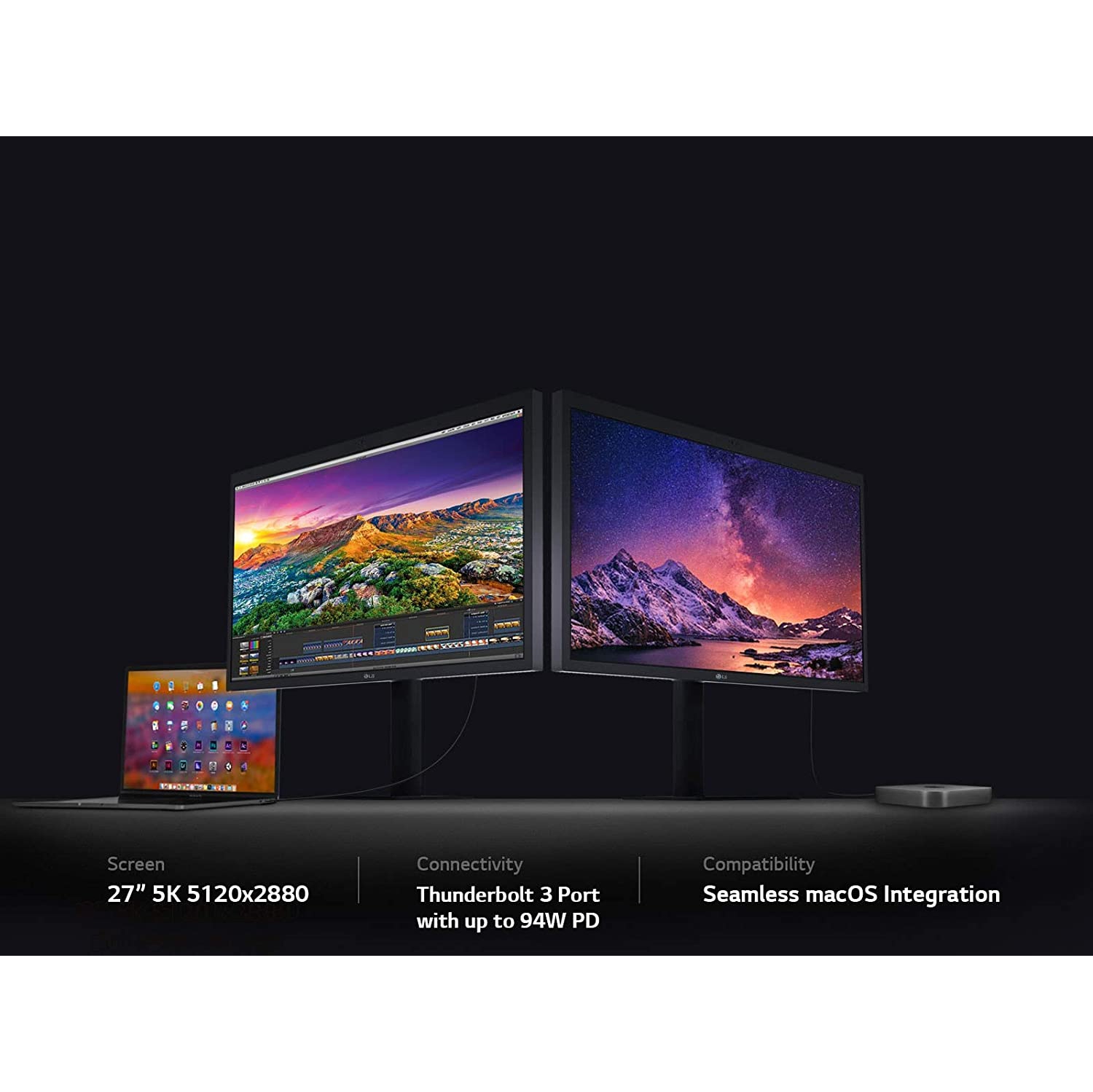 LG 27MD5KL-B UltraFine 5K Display Bundle - 27
