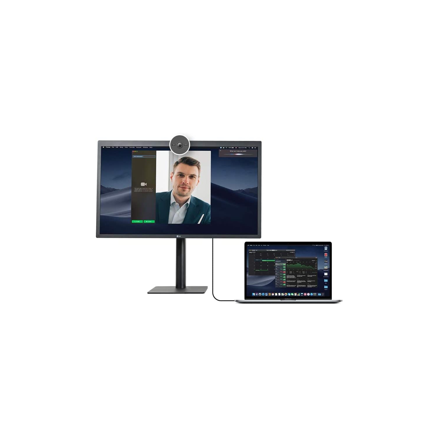 LG 27MD5KL-B UltraFine 5K Display Bundle - 27" 16:9 5K IPS Monitor, 500 cd/m Brightness, Thunderbolt 3 / USB Type-C Inputs With Cleaning Set