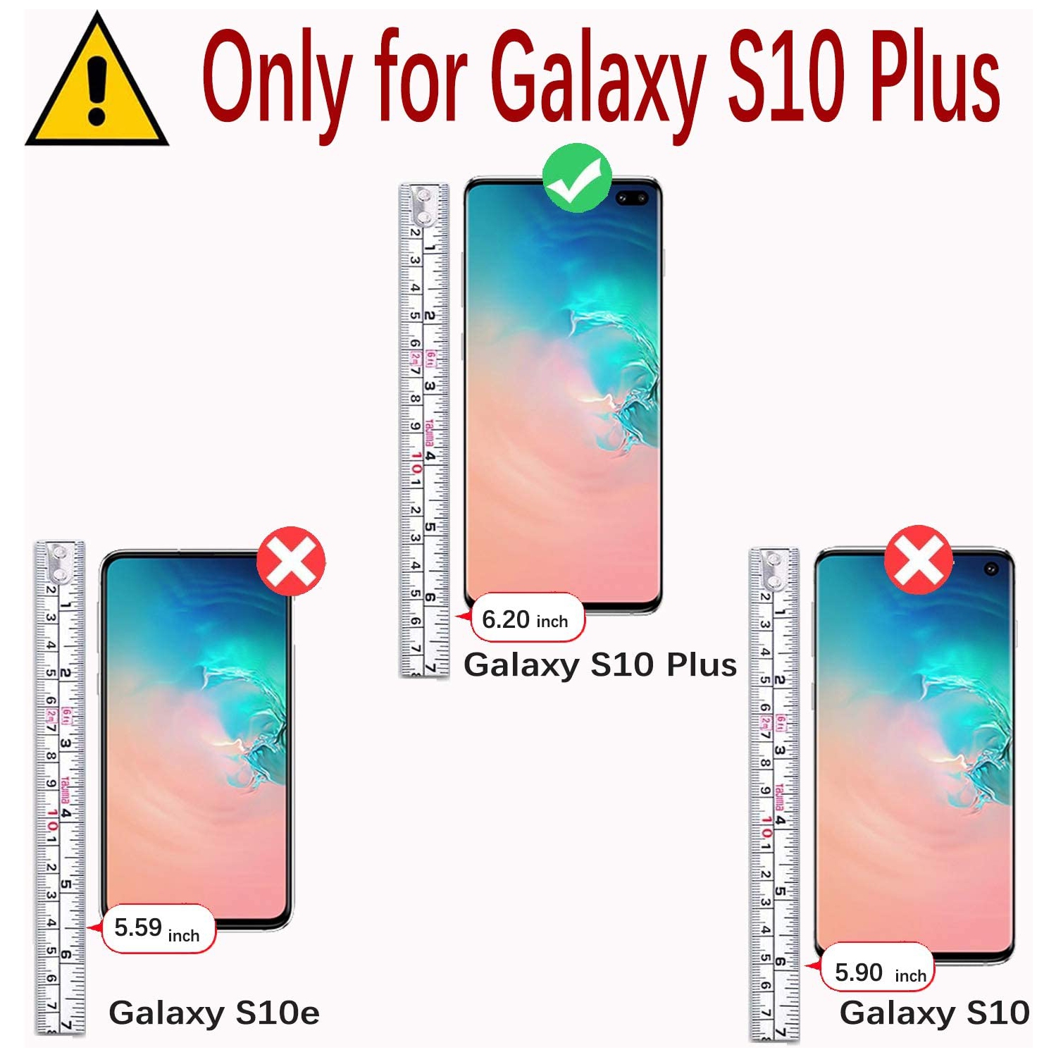 Étui portefeuille pour Galaxy S10+, 6.4 po, [protecteur d’écran inclus] Étui folio à rabat en cuir pour téléphone cellulaire