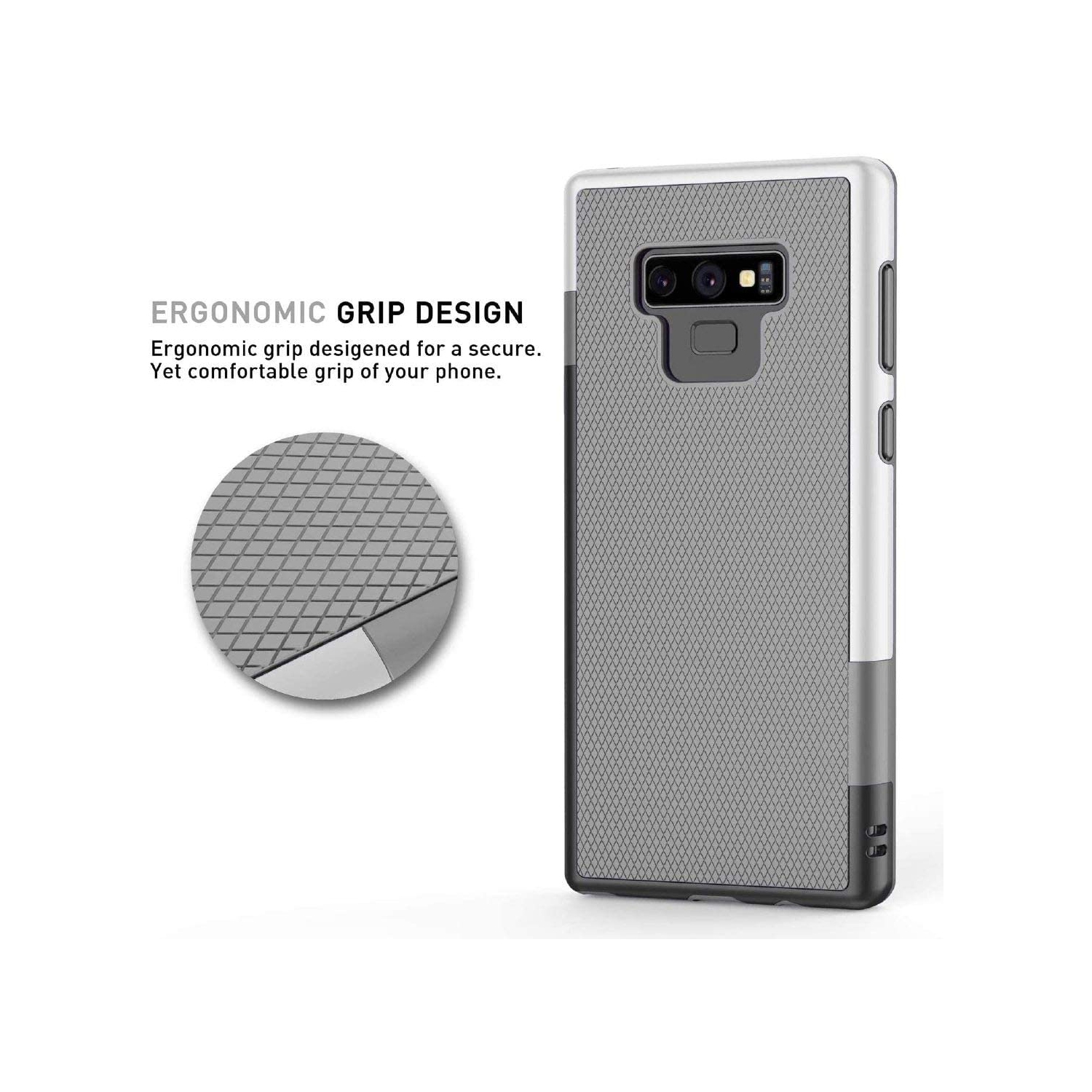 Gamemi – Étui pour Galaxy Note 9 avec 2 protecteurs d’écran souples, étui pour Galaxy Note 9, étui en TPUR souple antidérapant robuste en une pièce