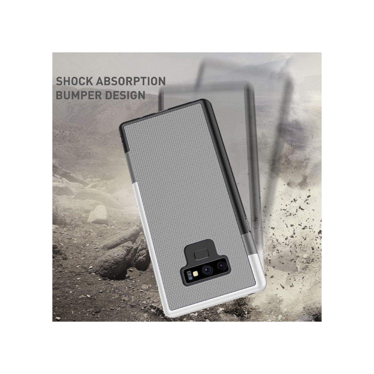 Gamemi – Étui pour Galaxy Note 9 avec 2 protecteurs d’écran souples, étui pour Galaxy Note 9, étui en TPUR souple antidérapant robuste en une pièce