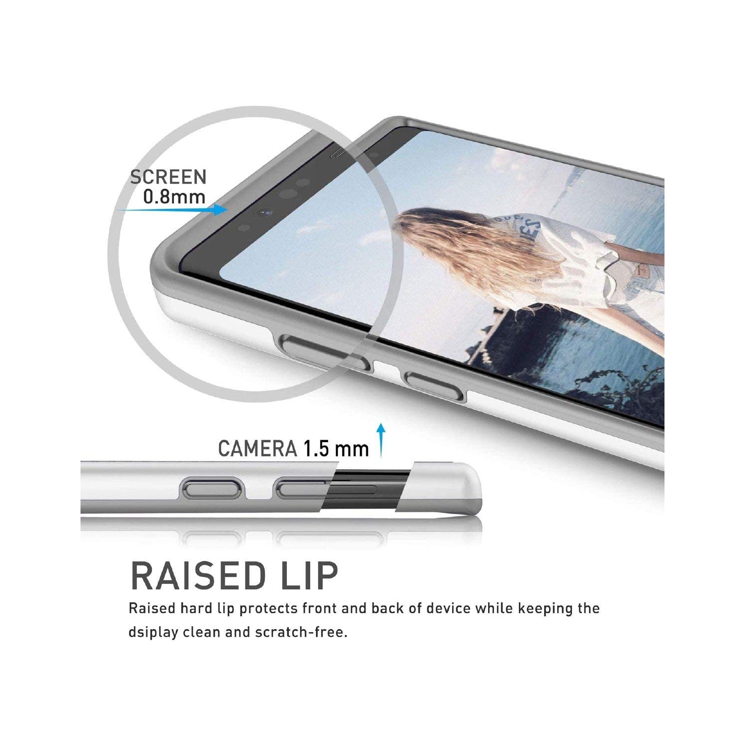 Gamemi – Étui pour Galaxy Note 9 avec 2 protecteurs d’écran souples, étui pour Galaxy Note 9, étui en TPUR souple antidérapant robuste en une pièce