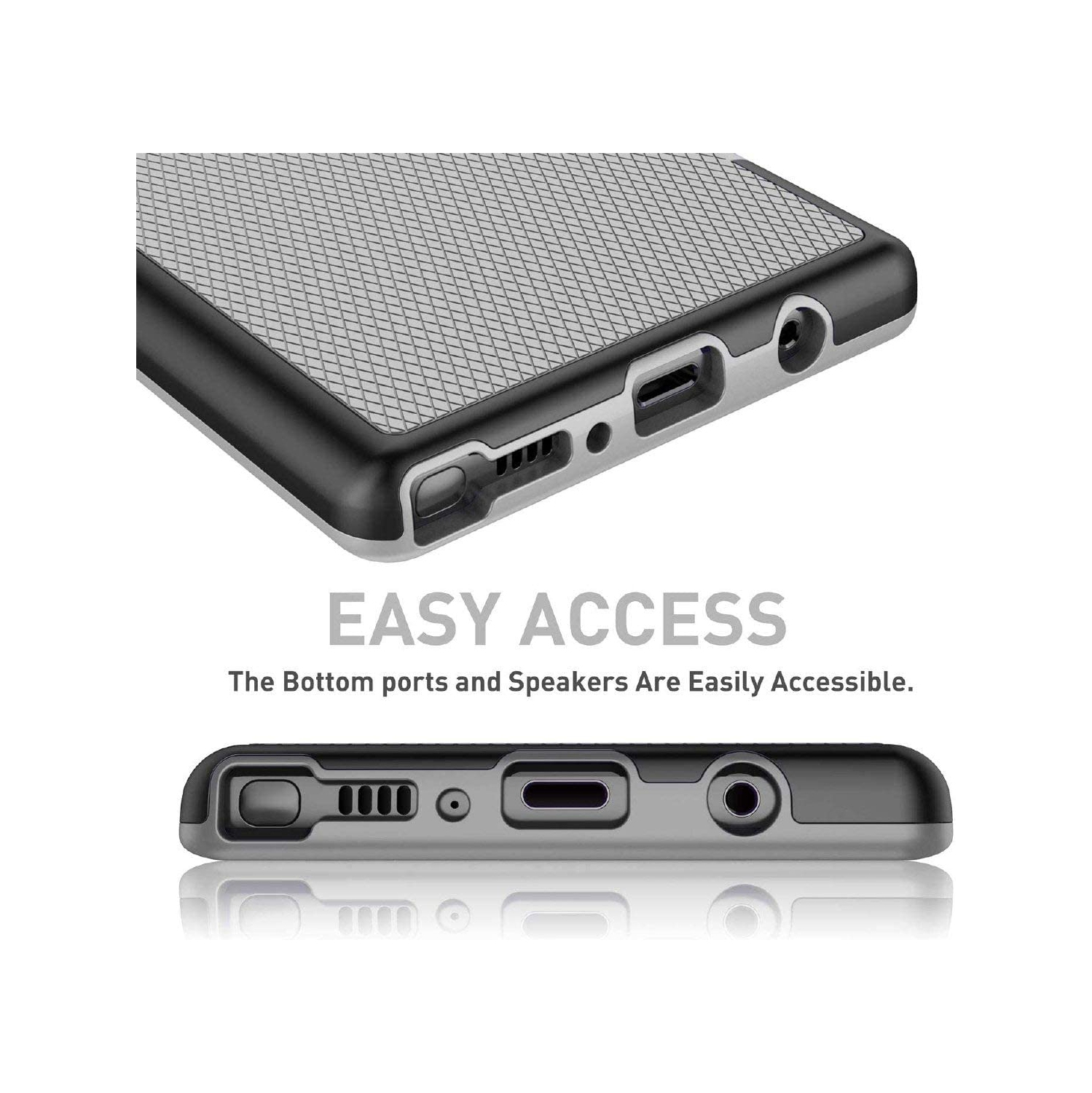 Gamemi – Étui pour Galaxy Note 9 avec 2 protecteurs d’écran souples, étui pour Galaxy Note 9, étui en TPUR souple antidérapant robuste en une pièce