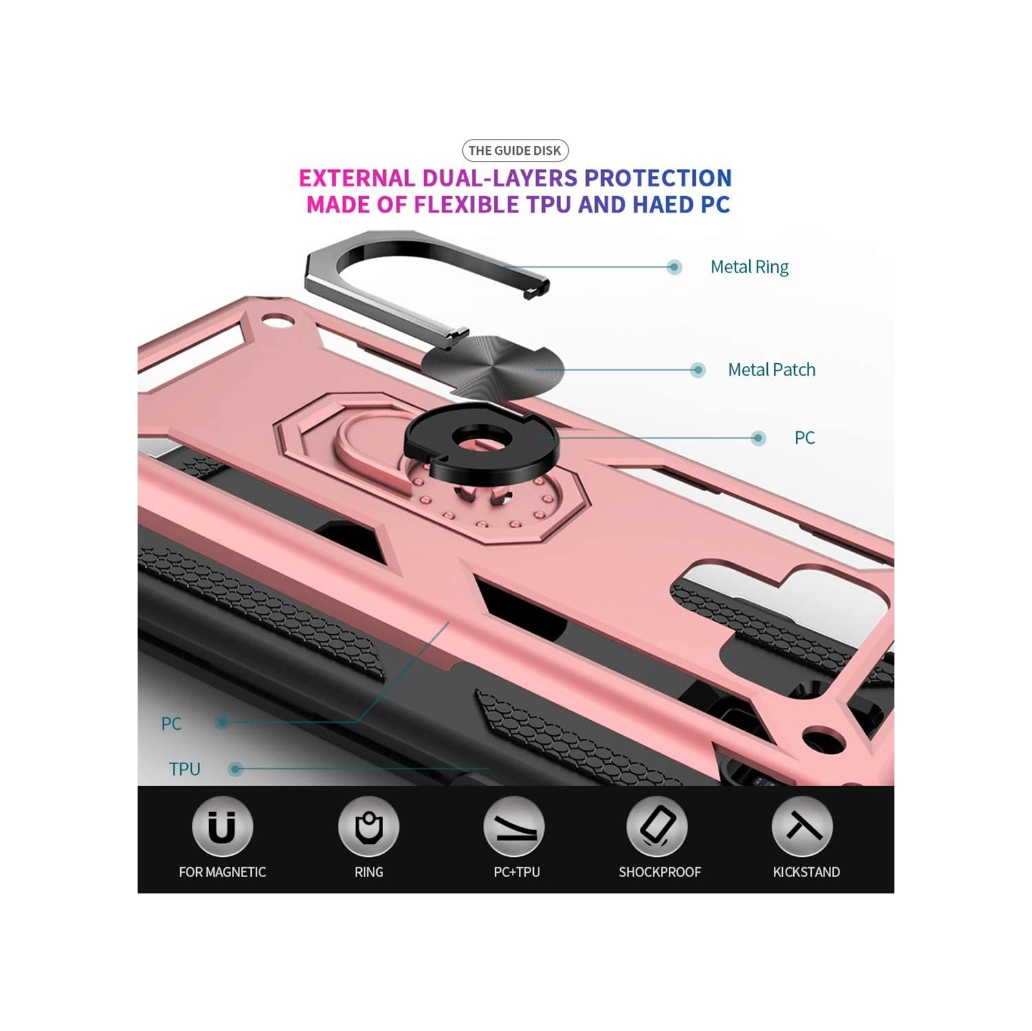 Étui pour Galaxy Note 9/étui pour téléphone Galaxy Note 9 de Samsung, [militaire] [anneau en métal][support magnétique] Defender Heavy