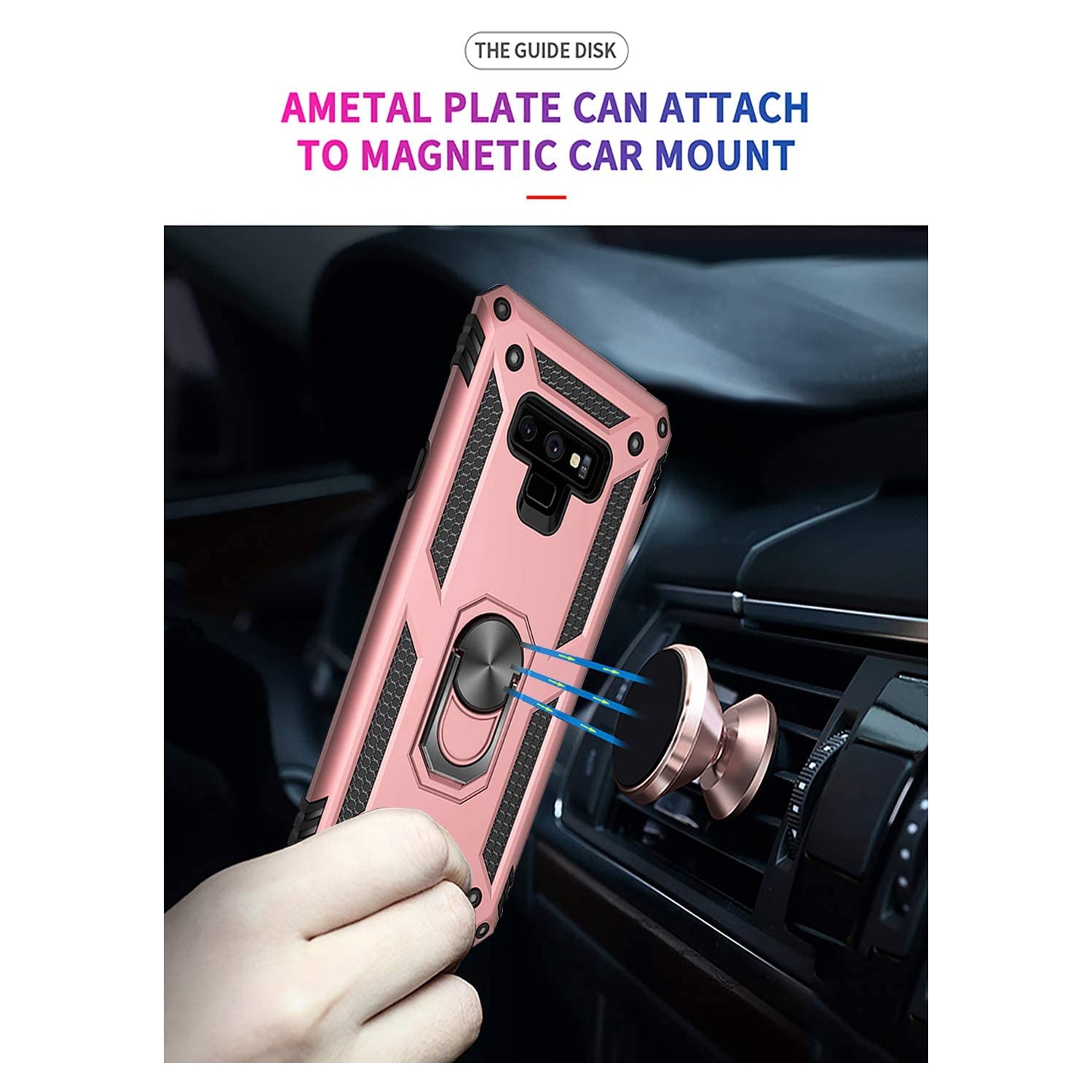 Étui pour Galaxy Note 9/étui pour téléphone Galaxy Note 9 de Samsung, [militaire] [anneau en métal][support magnétique] Defender Heavy