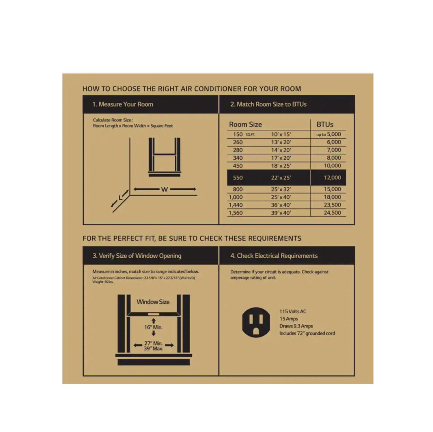 LG 12 000 BTU Window Smart Air Conditioner Cools 550 Sq. pi. Ultra silencieux, Energy Star, Fonctionne avec ThinQ, Amazon Alexa, Hey Google et
