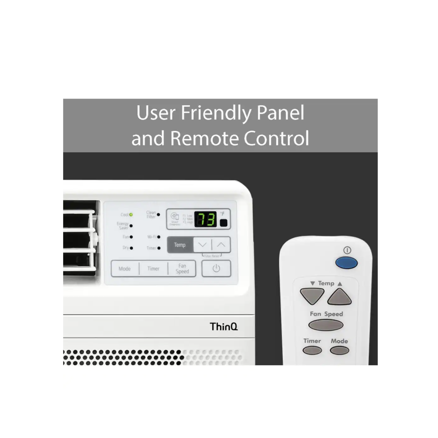 LG 12 000 BTU Window Smart Air Conditioner Cools 550 Sq. pi. Ultra silencieux, Energy Star, Fonctionne avec ThinQ, Amazon Alexa, Hey Google et