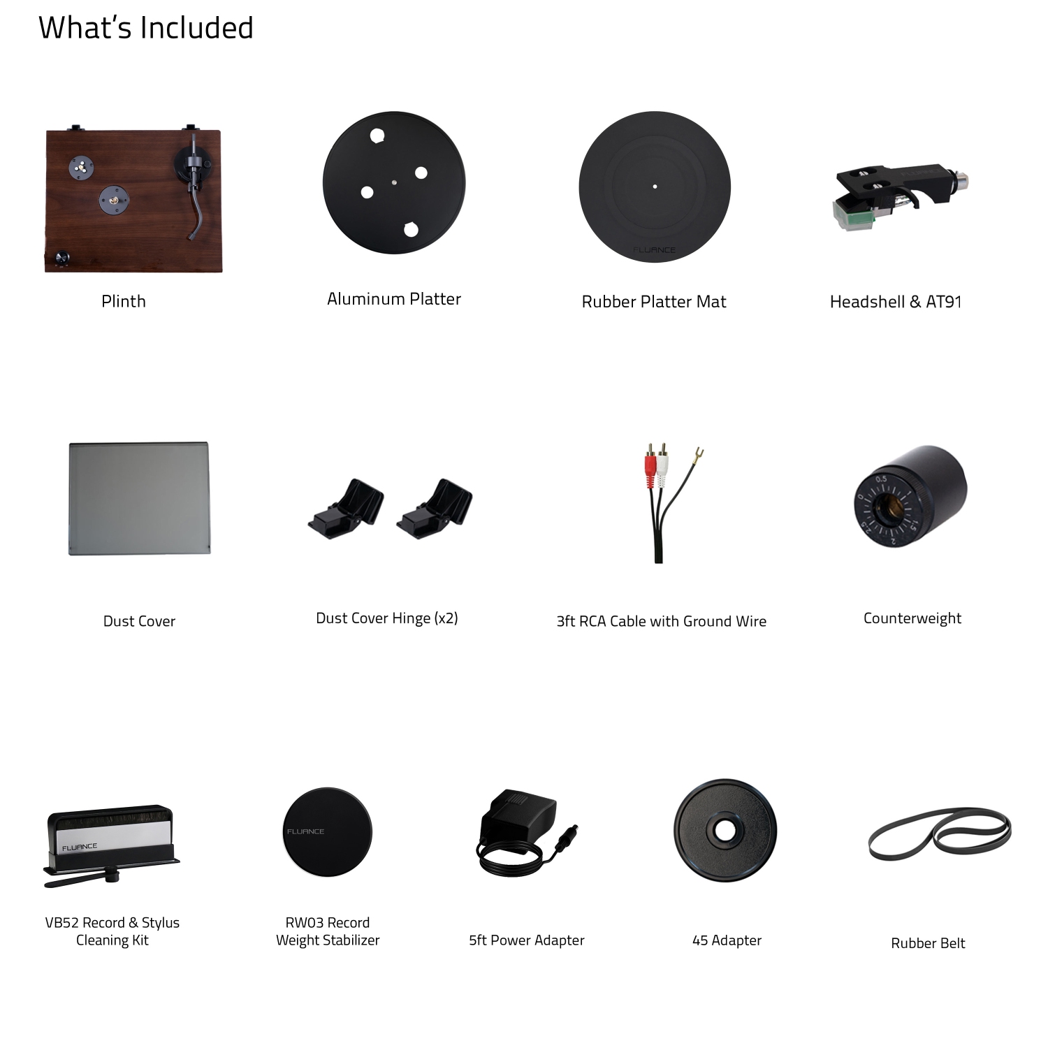 Fluance RT81 Elite Vinyl Turntable Record Player, Audio Technica Cartridge with Record Weight and Vinyl Cleaning Kit