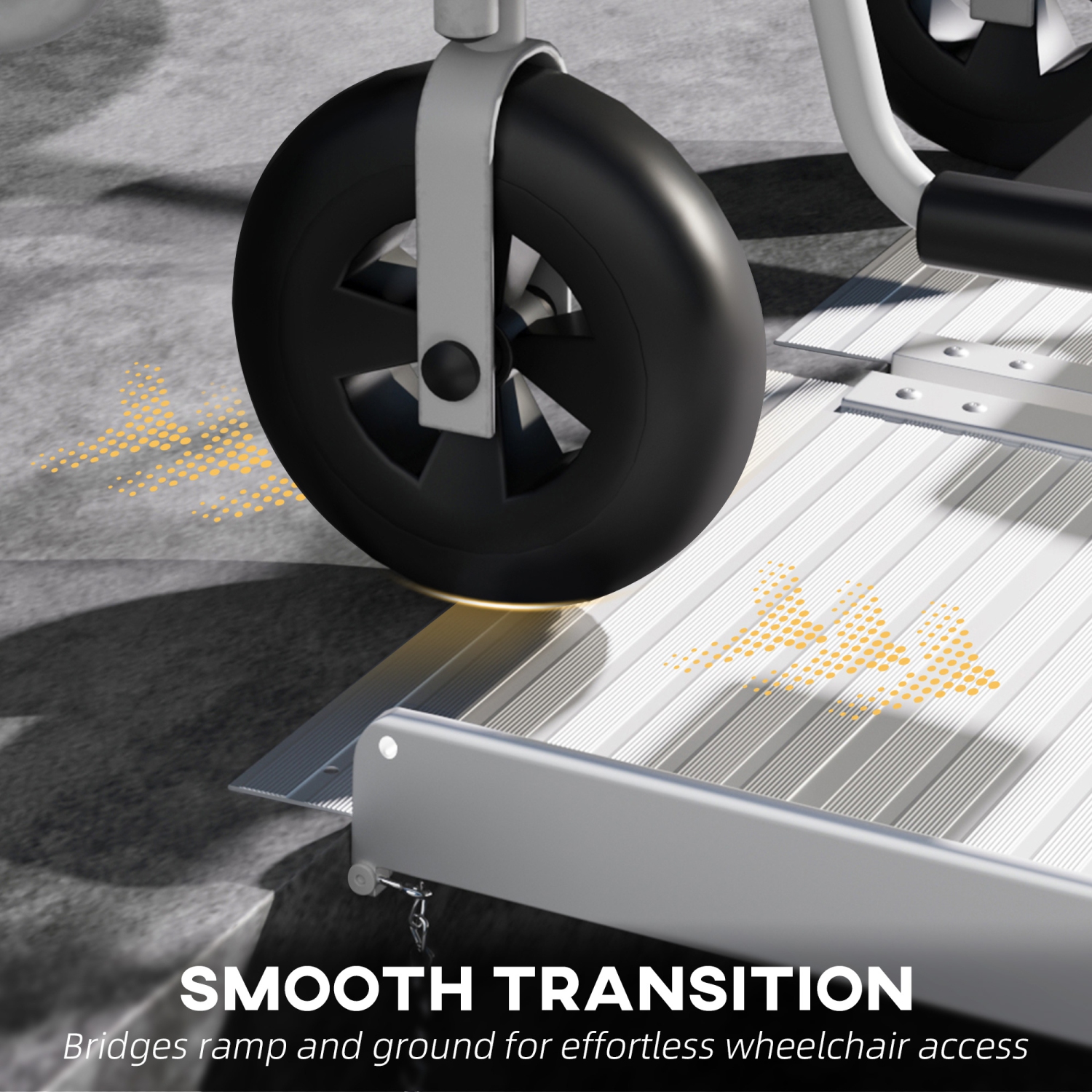 HOMCOM 6ft Textured Aluminum Folding Wheelchair Ramp, Portable Threshold Ramp, for Scooter Steps Home Stairs Doorways