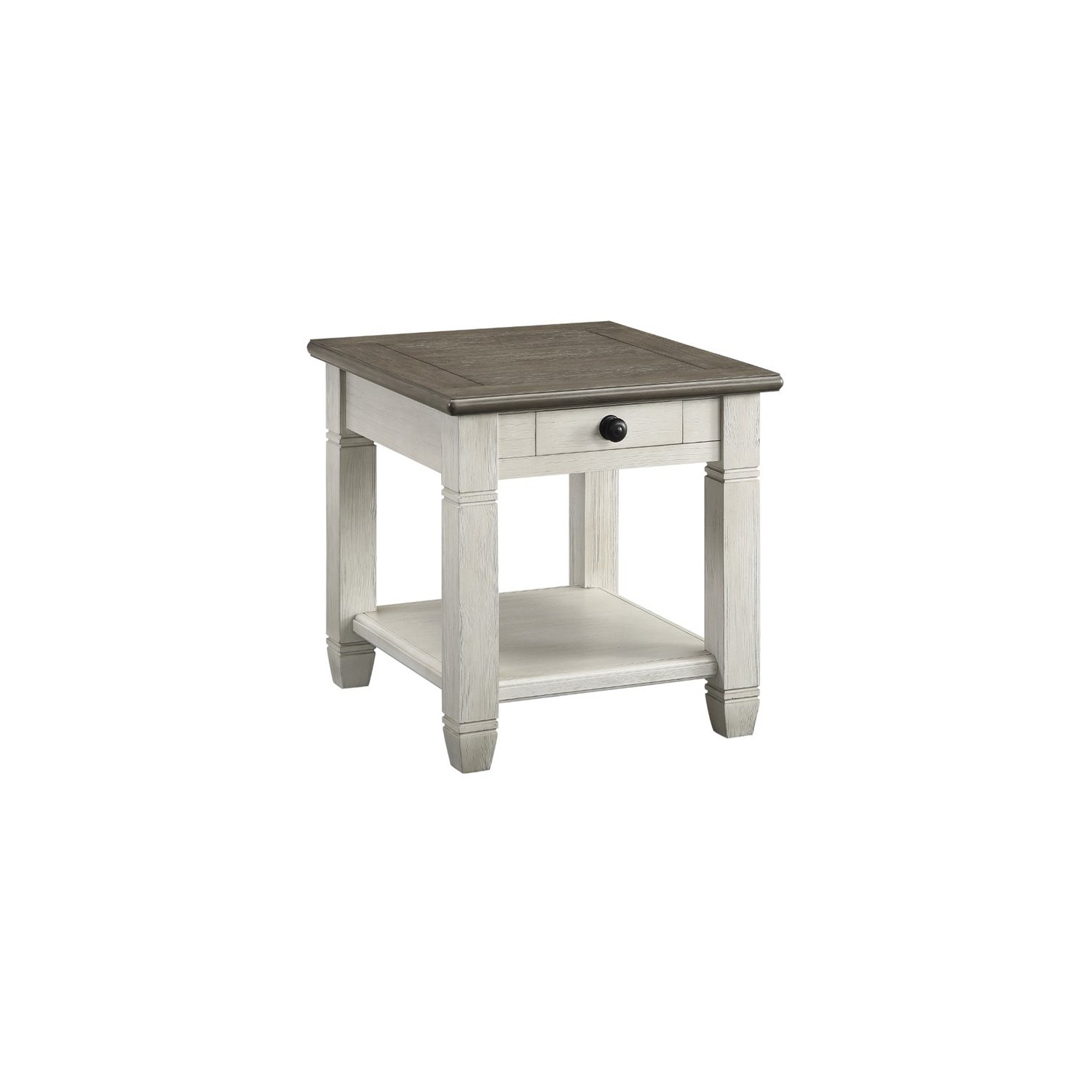 Lexicon Granby Wood 1 Drawer End Table in Antique White