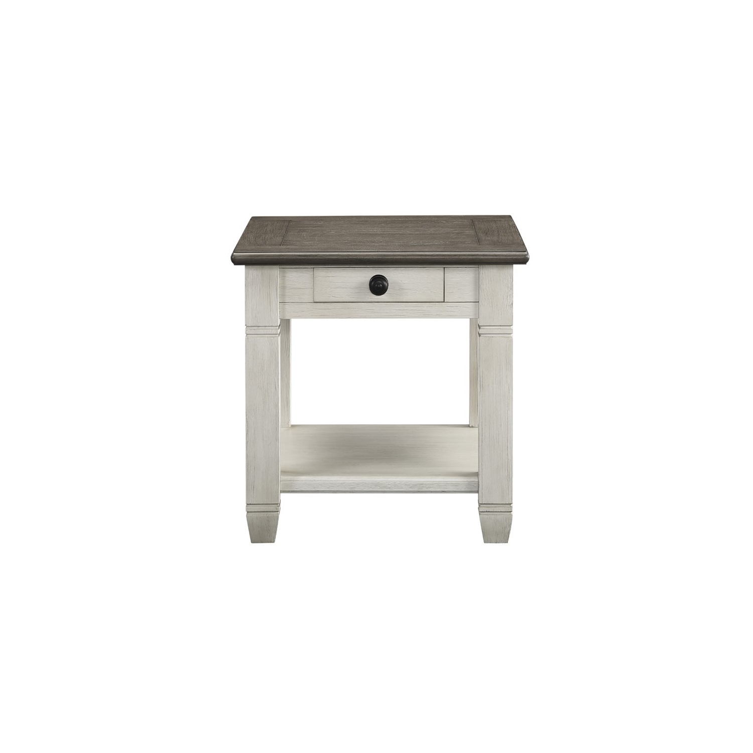 Lexicon Granby Wood 1 Drawer End Table in Antique White