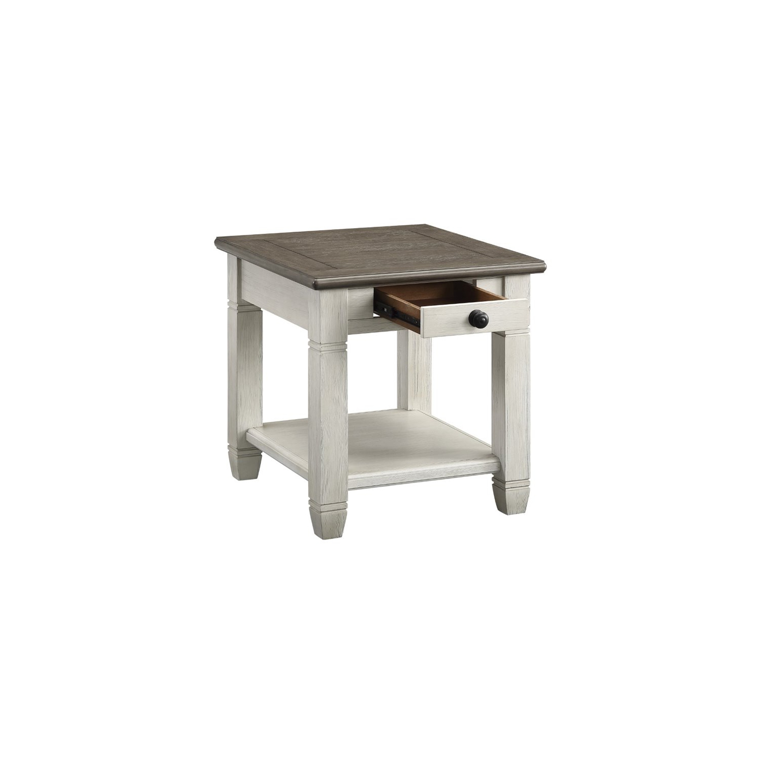 Lexicon Granby Wood 1 Drawer End Table in Antique White