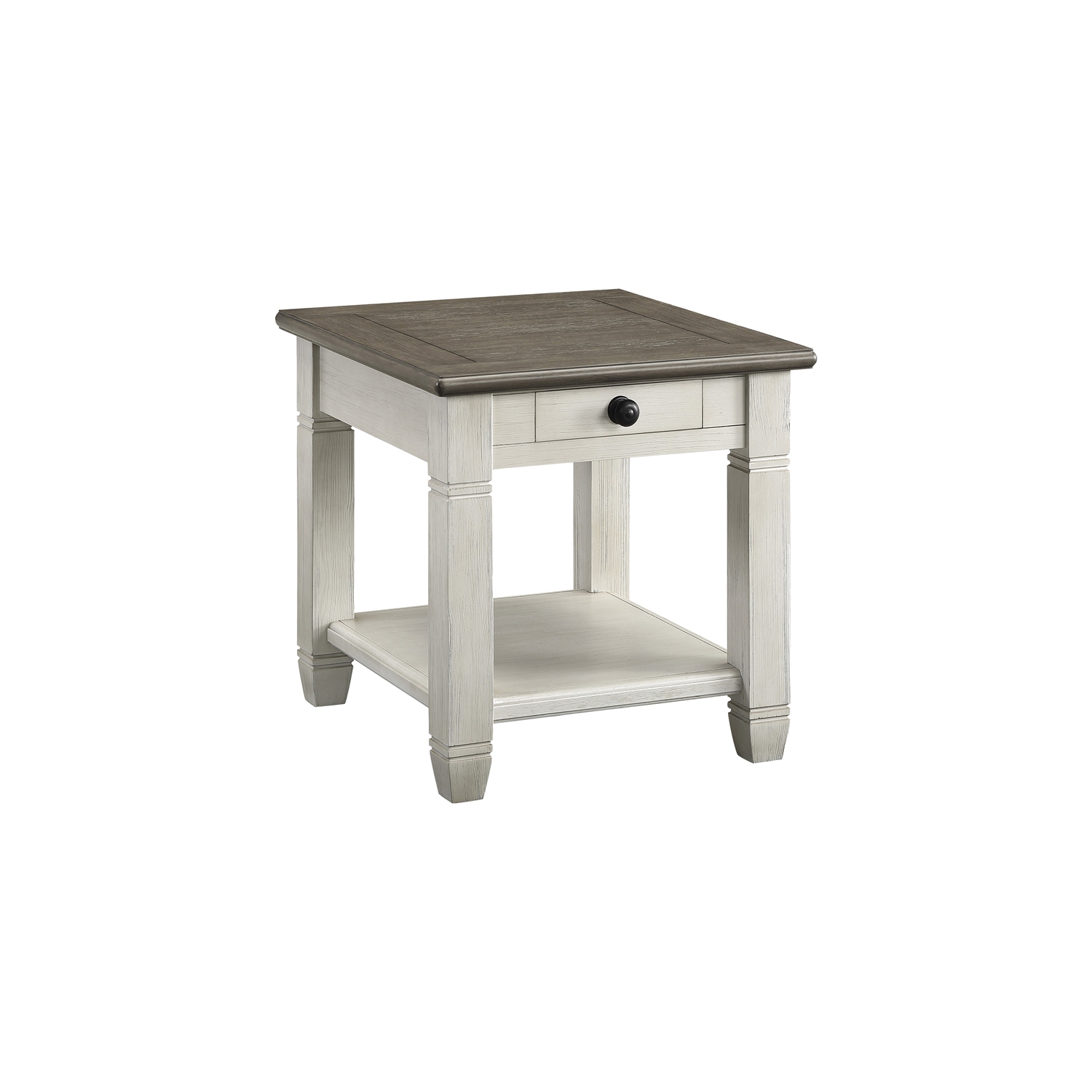 Lexicon Granby Wood 1 Drawer End Table in Antique White