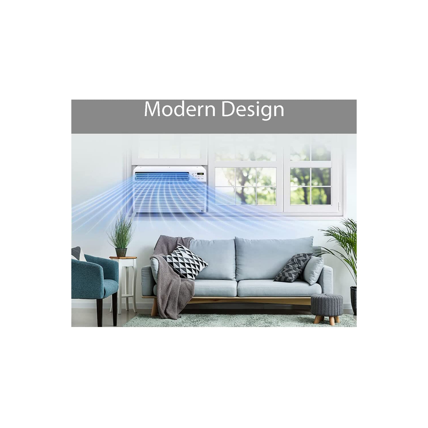 Climatiseur de fenêtre LG 12 000 BTU, refroidit 550 pieds carrés., fonctionnement silencieux, télécommande, 3 vitesses de refroidissement, 115 V