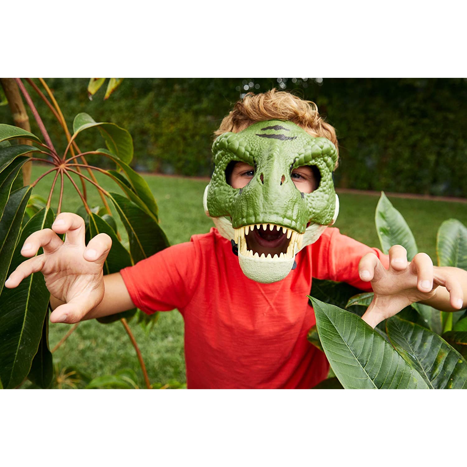 Masque de dinosaure universel inspiré du film Jurassic World de Mattel avec mâchoire qui s’ouvre