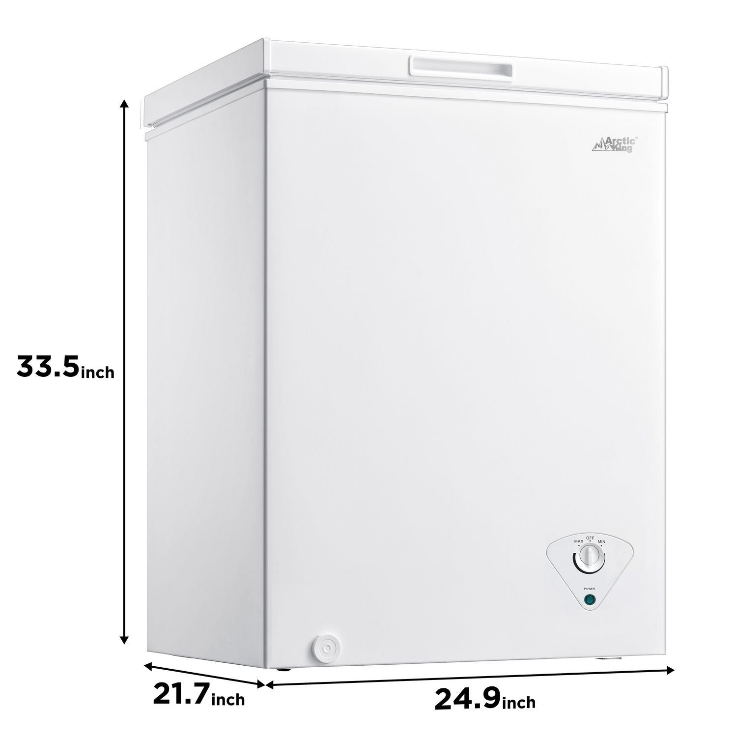 Congélateur coffre Arctic King de 5,0 pi3 - Thermostat réglable, panier amovible, drain de dégivrage accessible, parfait pour les espaces moyens -