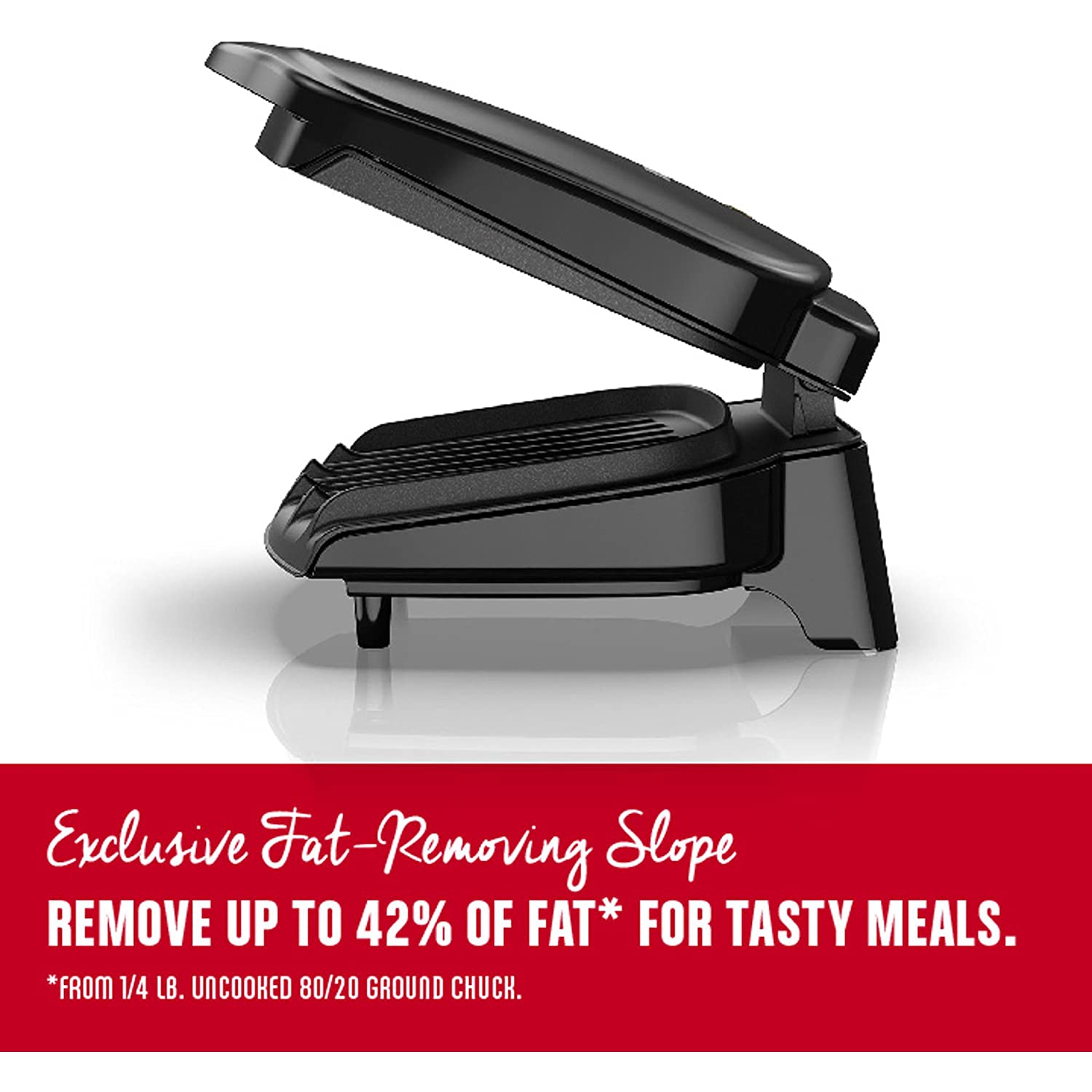 George Foreman 2-Serving CLASSIC Plate Electric Indoor Grill and Panini Press, Black