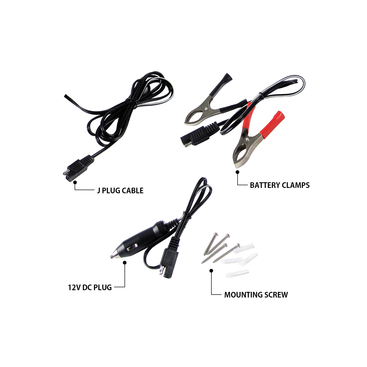 Koolatron 12V Solar Trickle Charger 7.5W, for Vehicle Battery, 400 mAh Max Output, Weatherproof Car Battery Charger with Battery Clamp and J-Plug