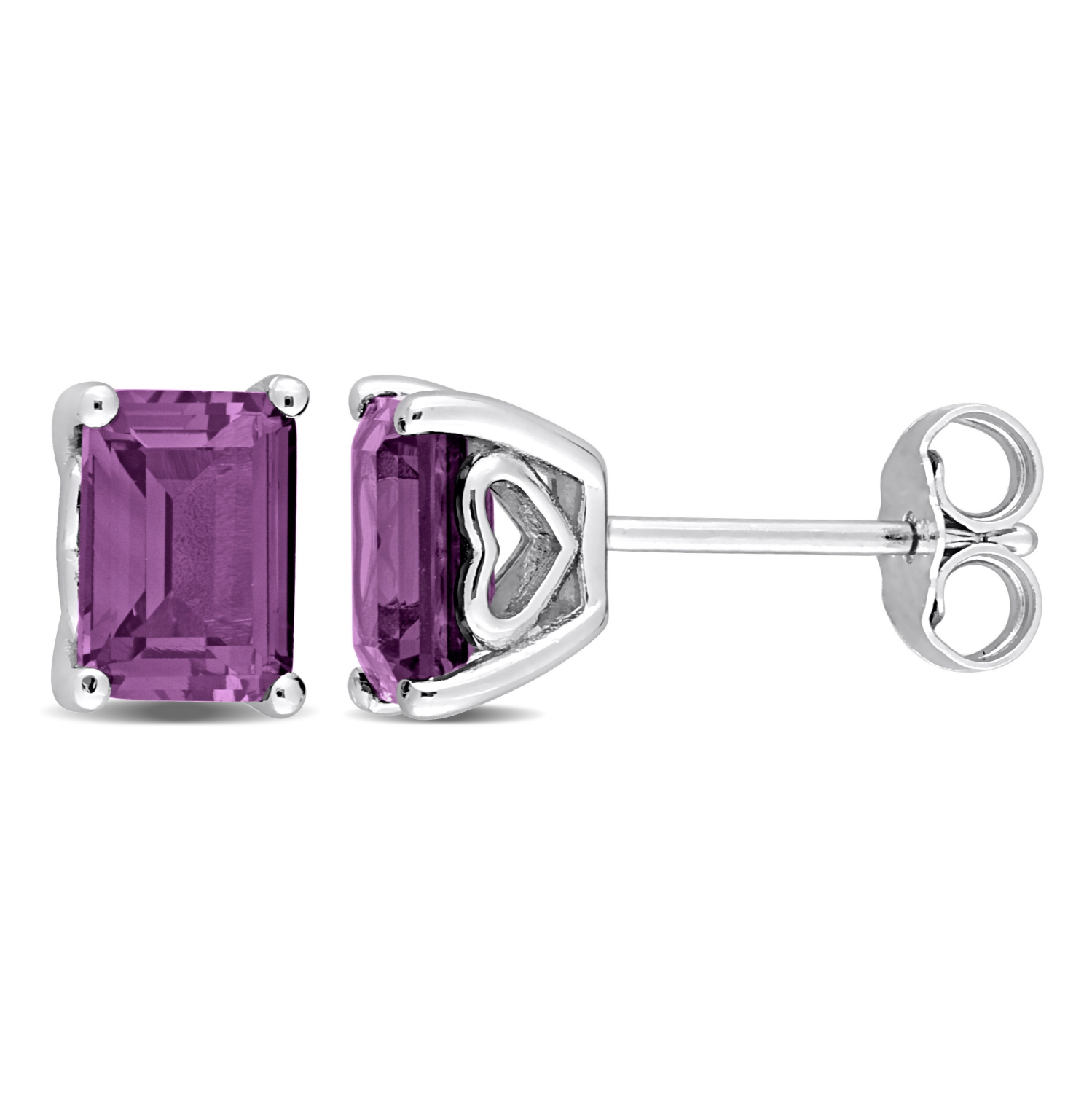AMOUR Boucles d'oreilles en alexandrite simulée octogonale en argent sterling