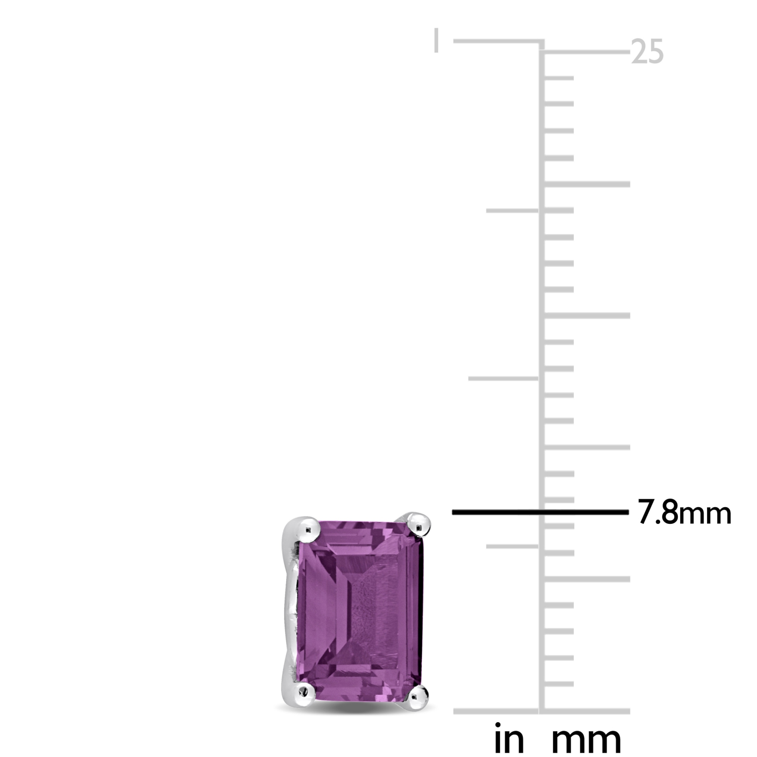 AMOUR Boucles d'oreilles en alexandrite simulée octogonale en argent sterling