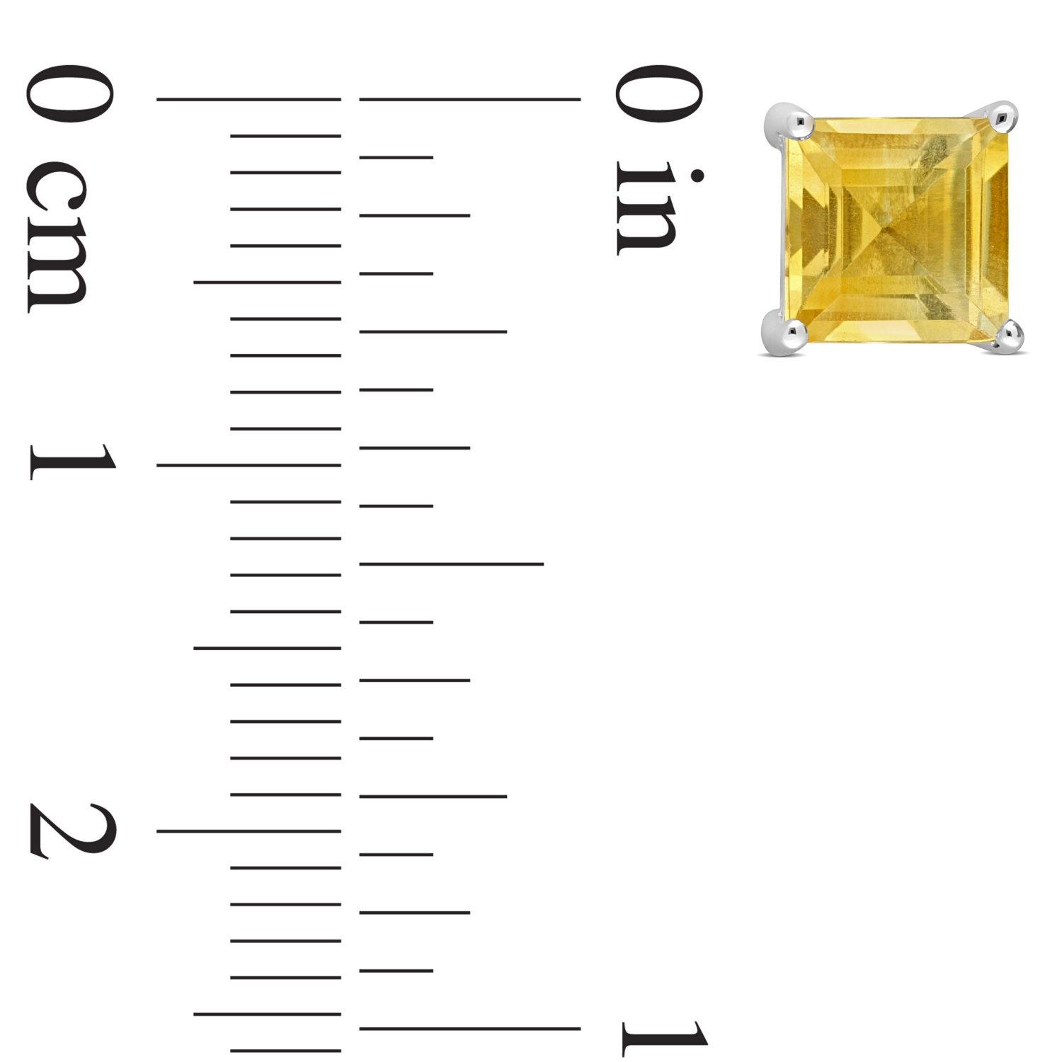 AMOUR Boucles d'oreilles en argent sterling avec citrine taille princesse