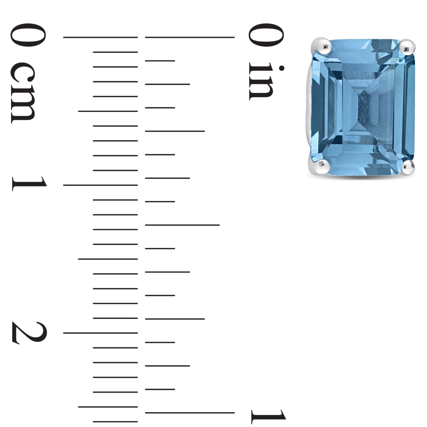 Amour Octagon Synthetic Blue Spinel Stud Earrings Silver