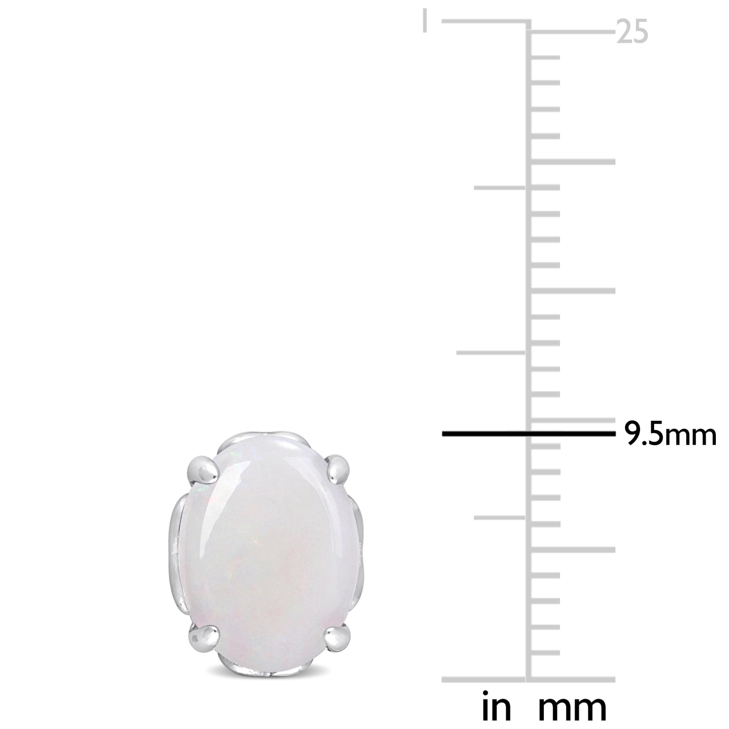 AMOUR Boucles d'oreilles en argent sterling avec opale ovale et motif de coeur