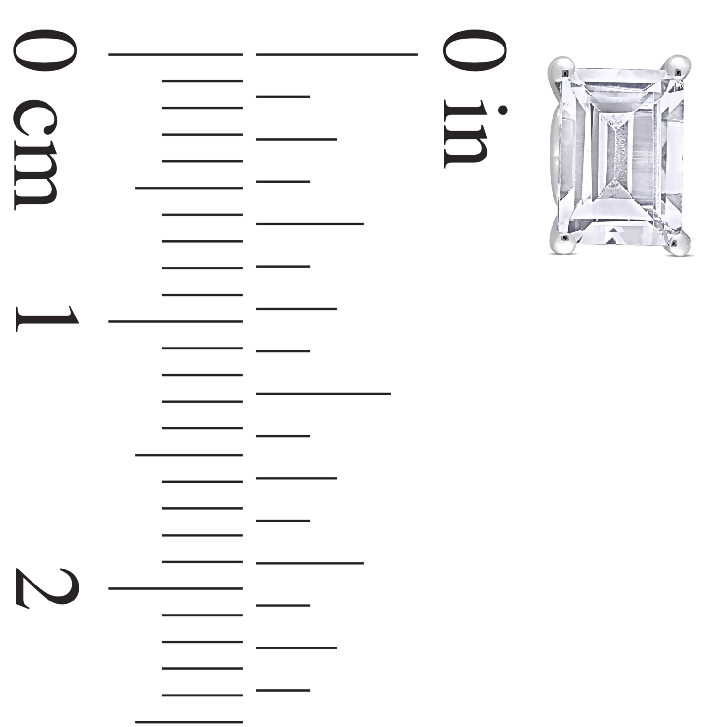 AMOUR Boucles d'oreilles en topaze blanche octogonale en argent sterling