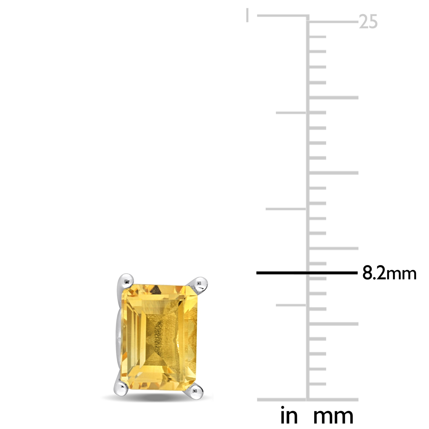 AMOUR Boucles d'oreilles en citrine octogonale en argent sterling