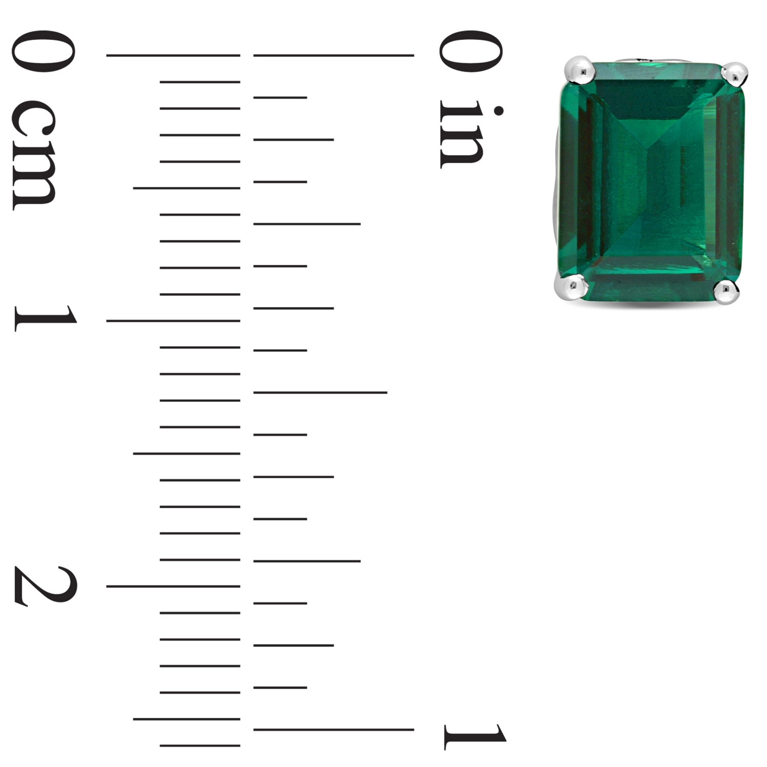 AMOUR Boucles d'oreilles en argent sterling avec émeraudes créées en octogone