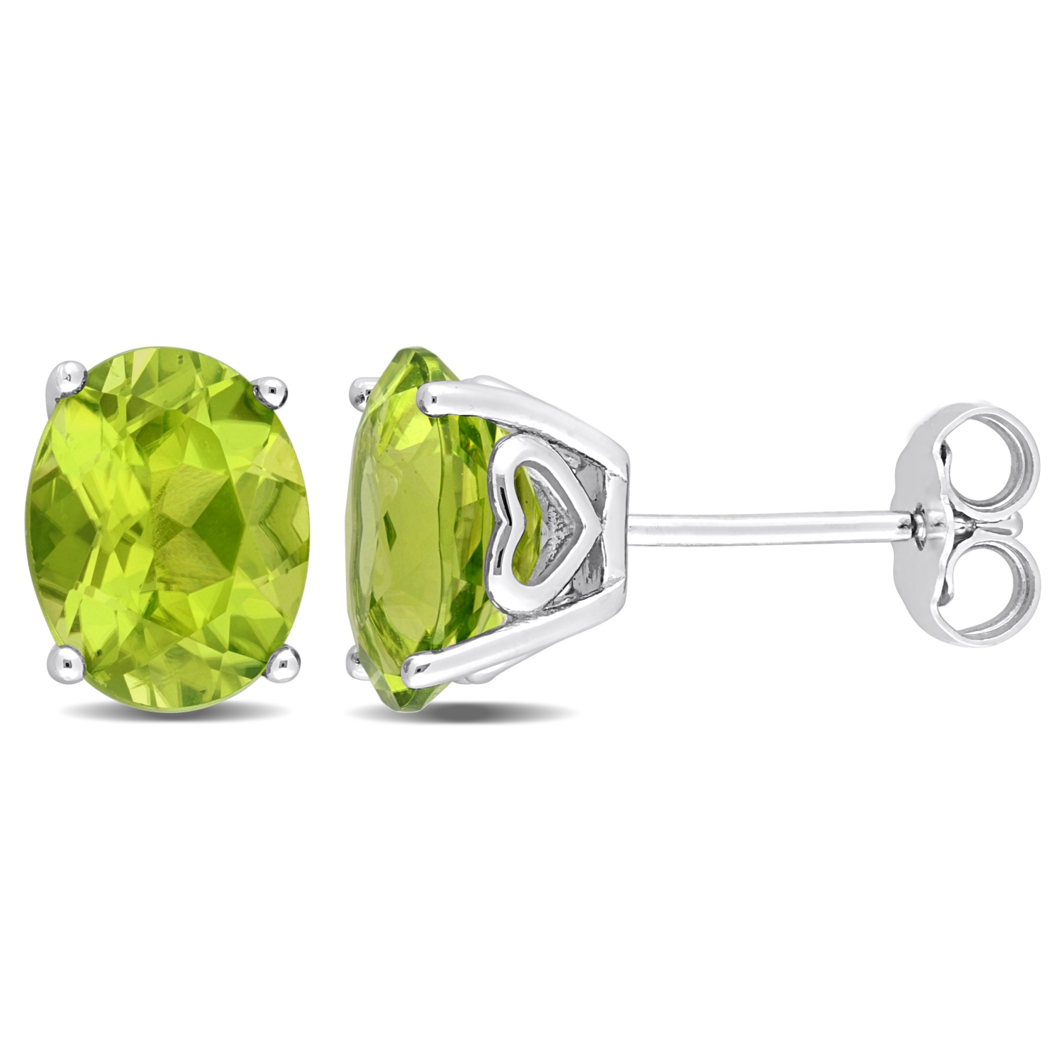 AMOUR Boucles d'oreilles en argent sterling avec péridot ovale